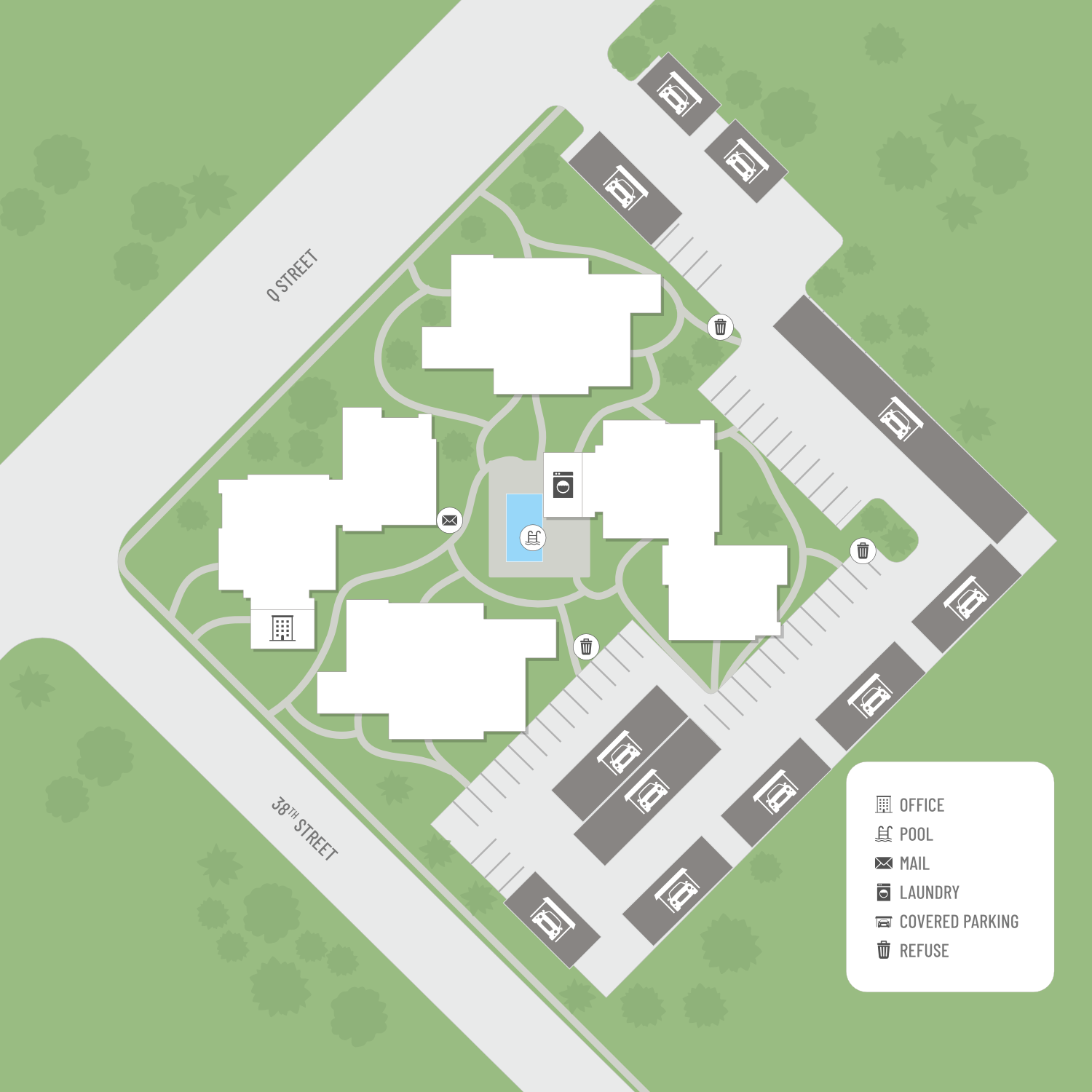 If you have a question regarding the relative location of an apartment home, please give us a call.
