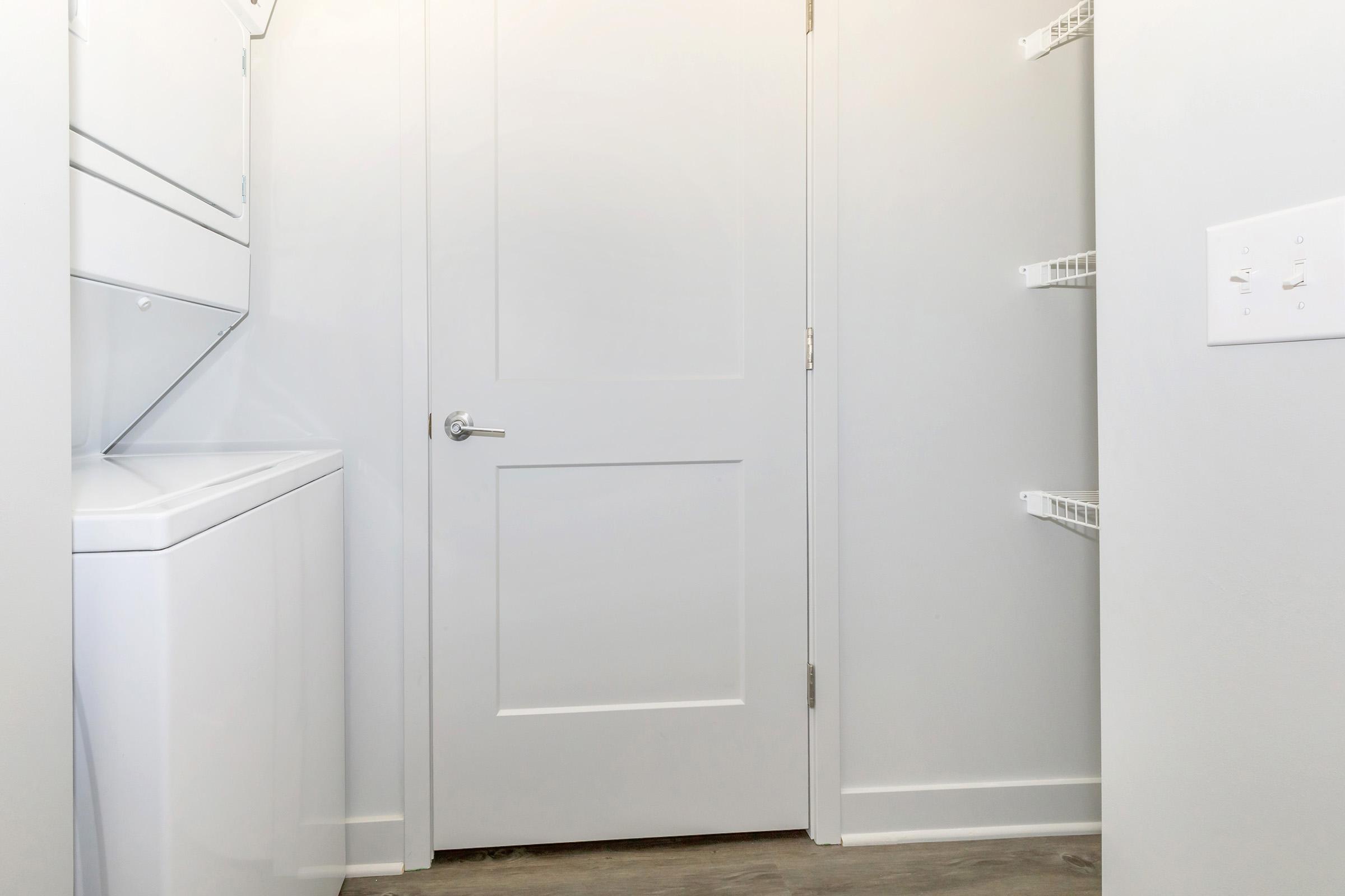 a refrigerator in a kitchen