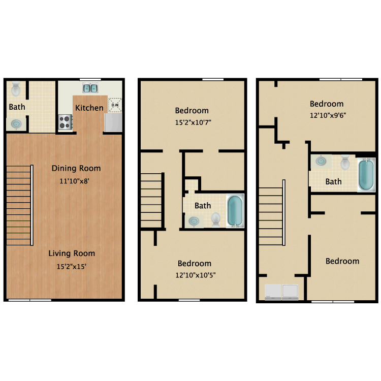 Floor plan image of 4 Bed 2.5 Bath