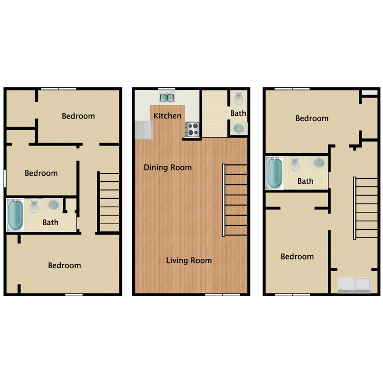 Floor plan image of 5 Bed 2.5 Bath