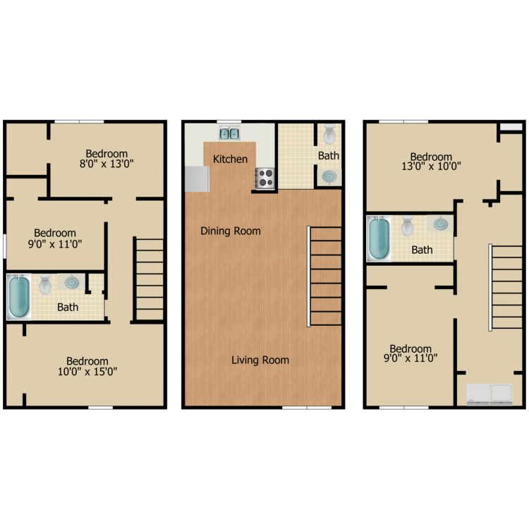 Floor plan image of 5 Bed 2.5 Bath