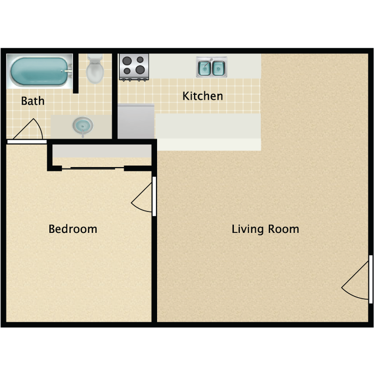 Floor plan image of One Bedroom