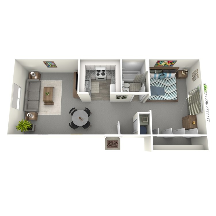 Floor plan image of 1 Bed 1 Bath