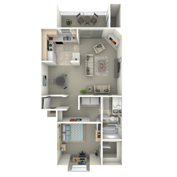 Floor plan image of 1 Bed 1 Bath