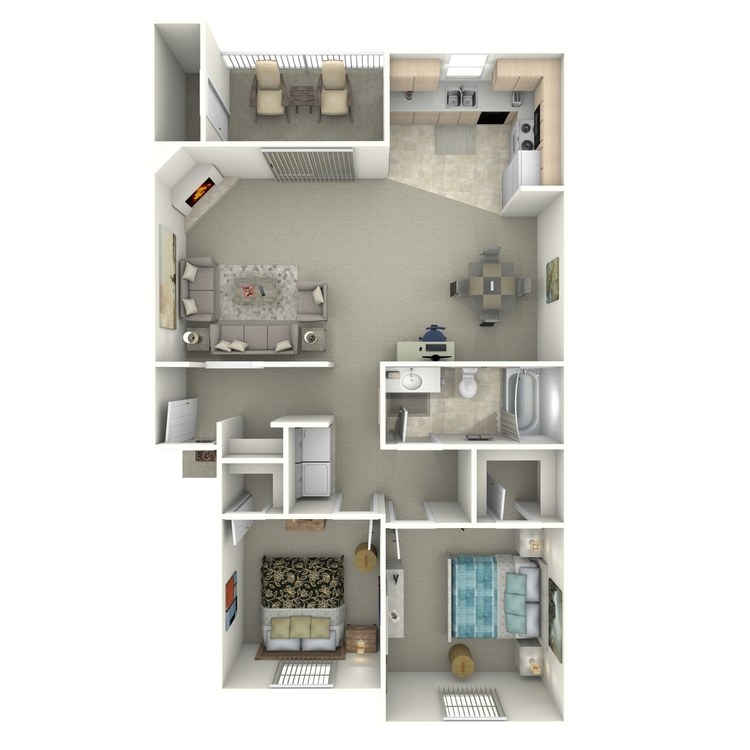 Floor plan image of 2 Bed 1 Bath