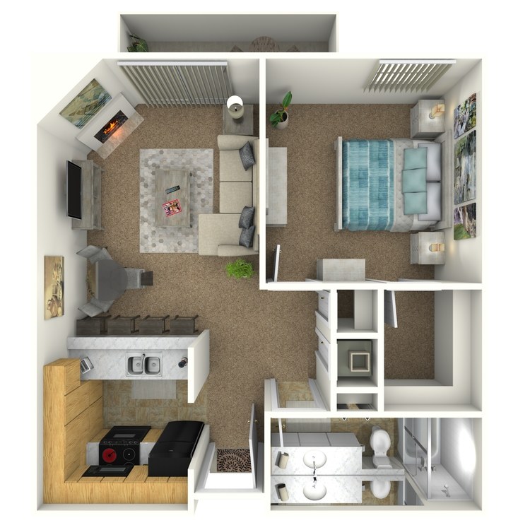 Floor plan image of 1 Bed 1 Bath