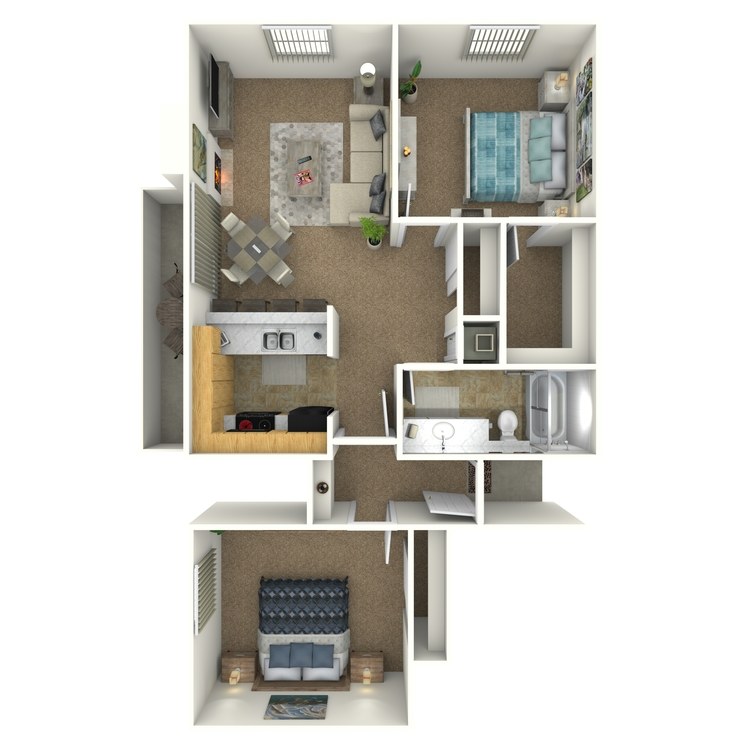Floor plan image of 2 Bed 1 Bath