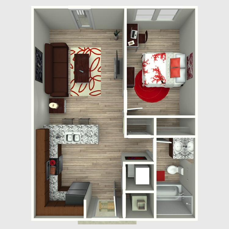 Floor plan image of 1B