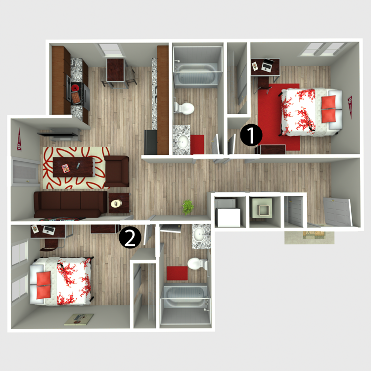 Floor plan image of 2B
