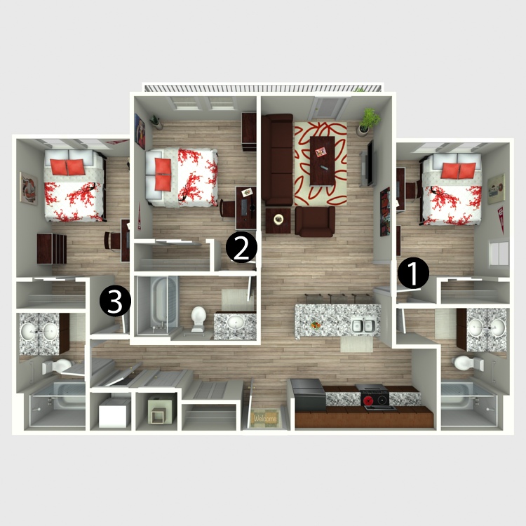 Floor plan image of 3A
