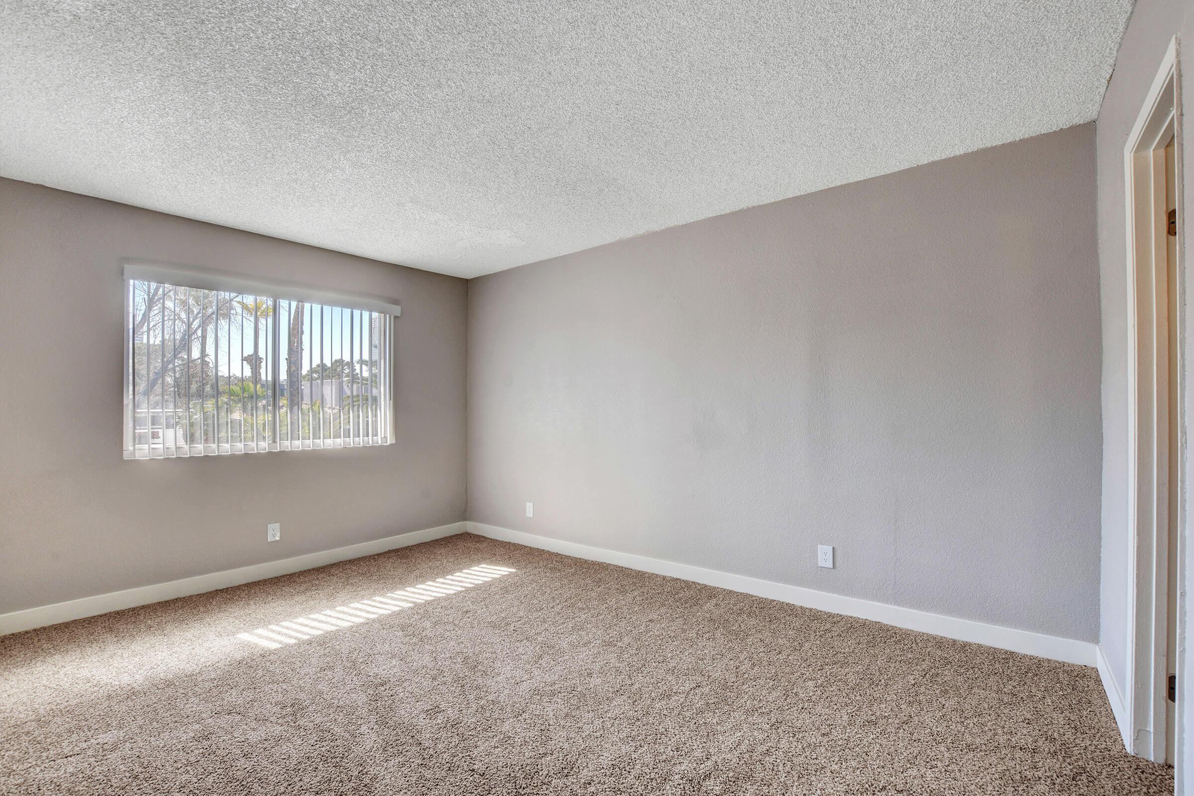 a room with a large window