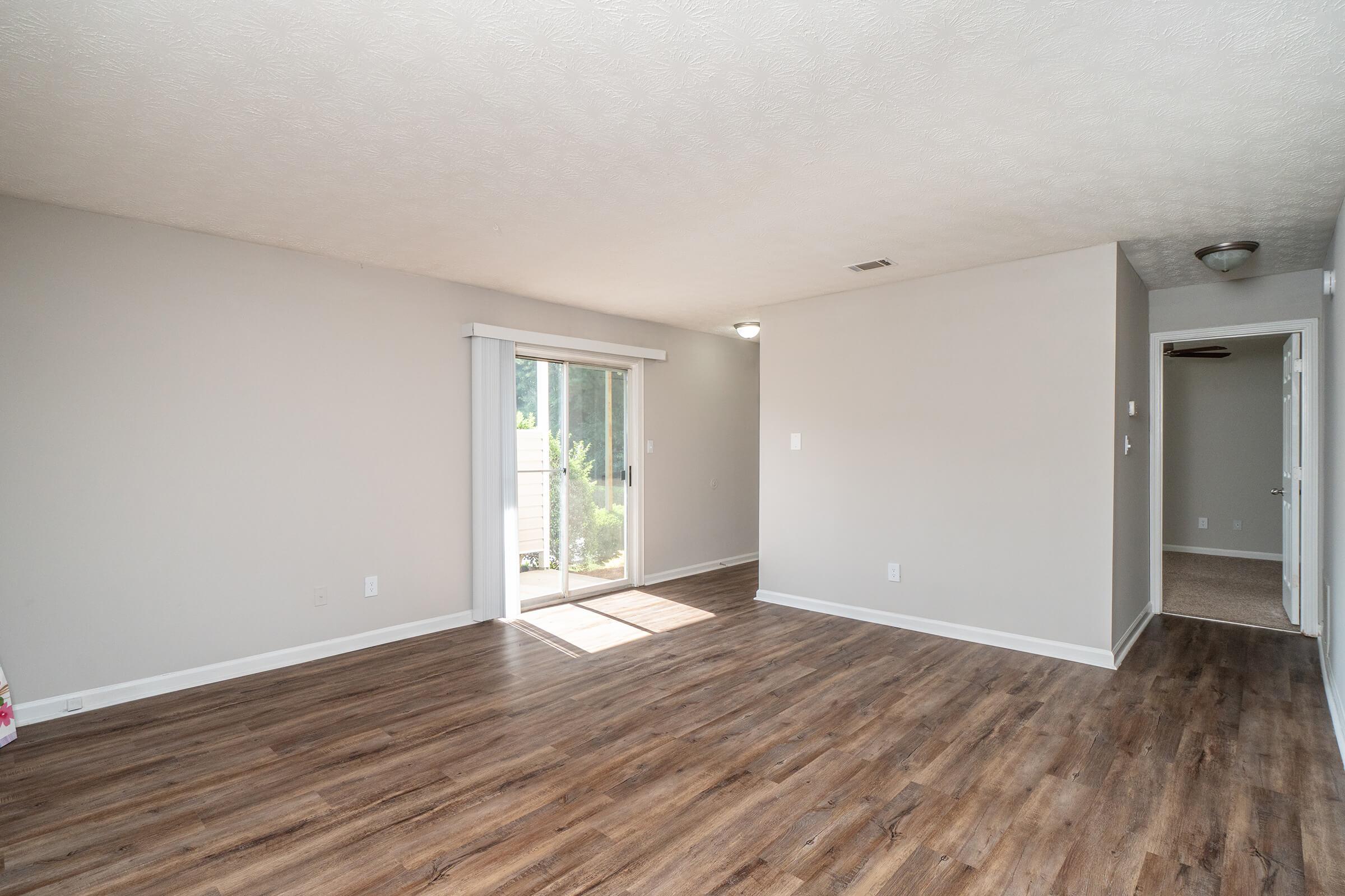 a room with a wood floor