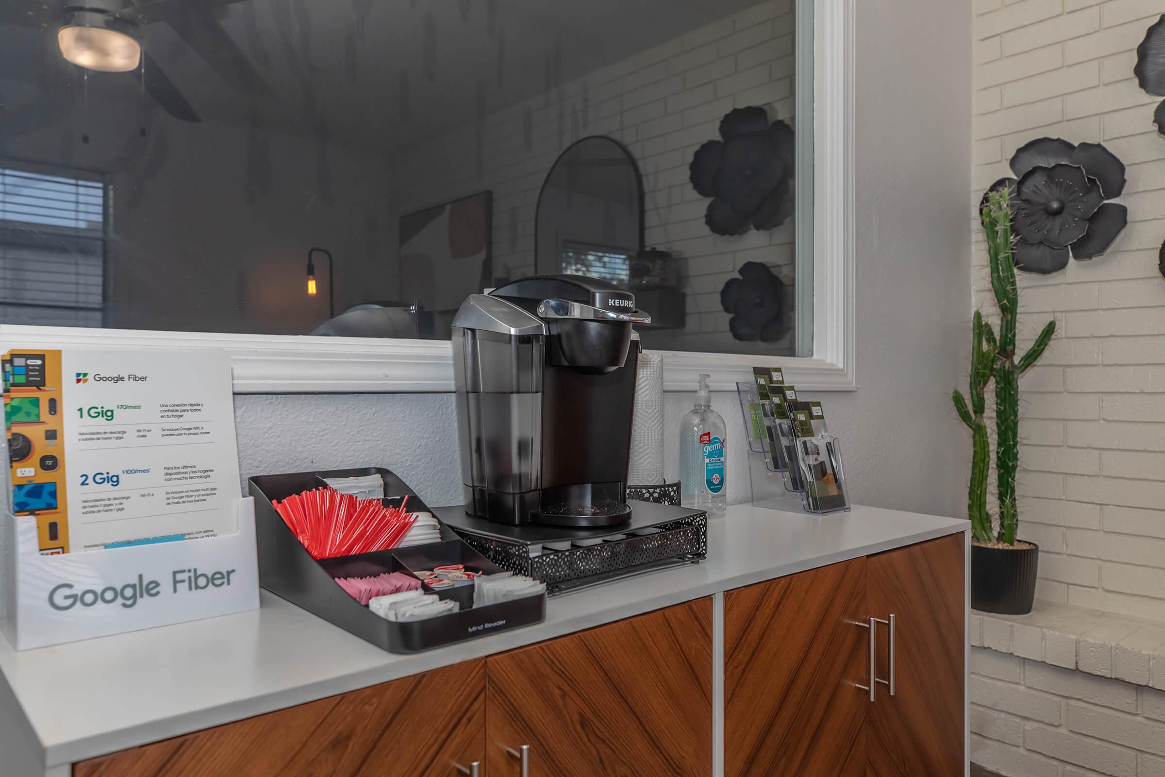 a kitchen with a table in a room