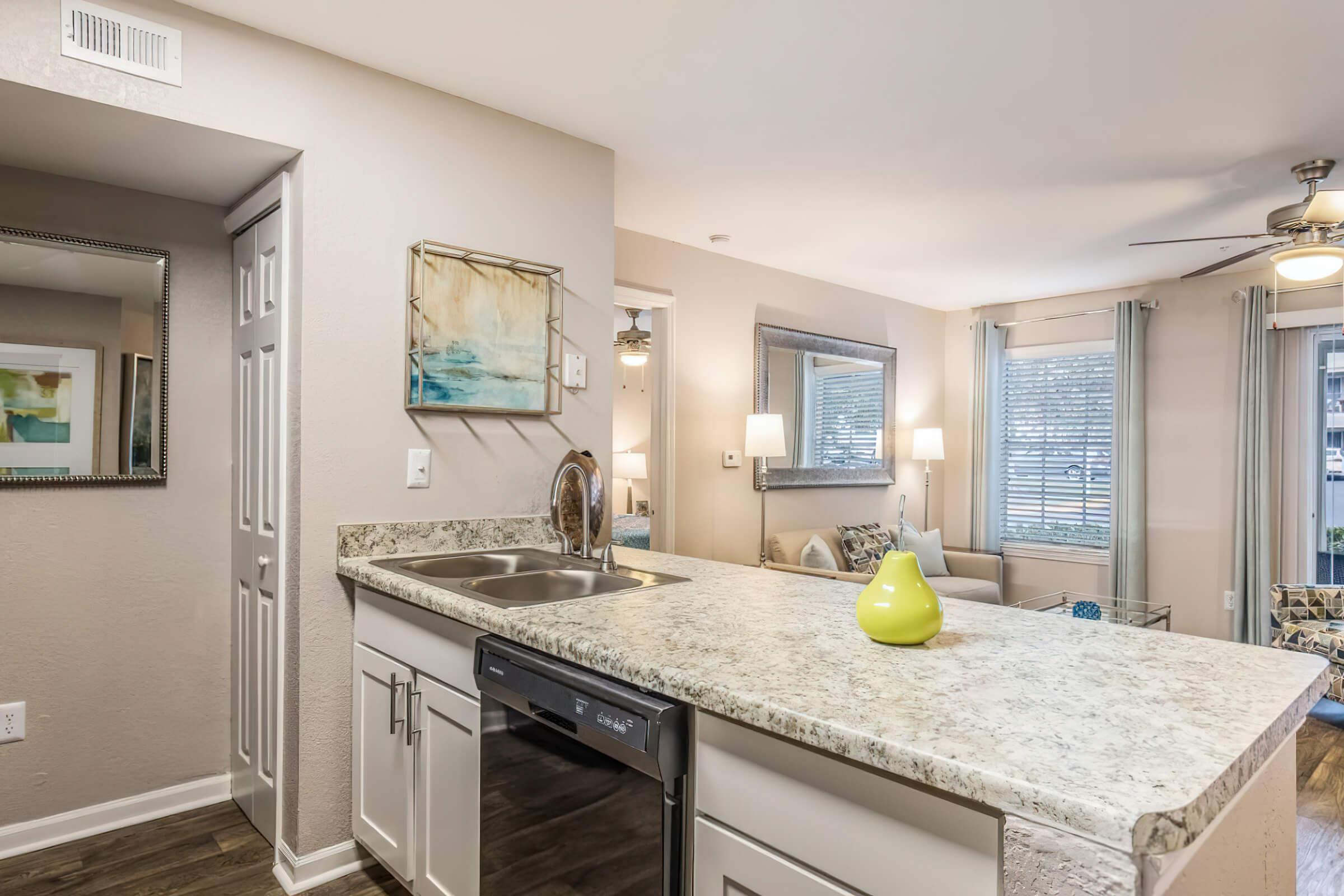 CHEF-READY KITCHEN WITH DISHWASHER, MICROWAVE, PANTRY, AND GRANITE-STYLE COUNTERTOPS