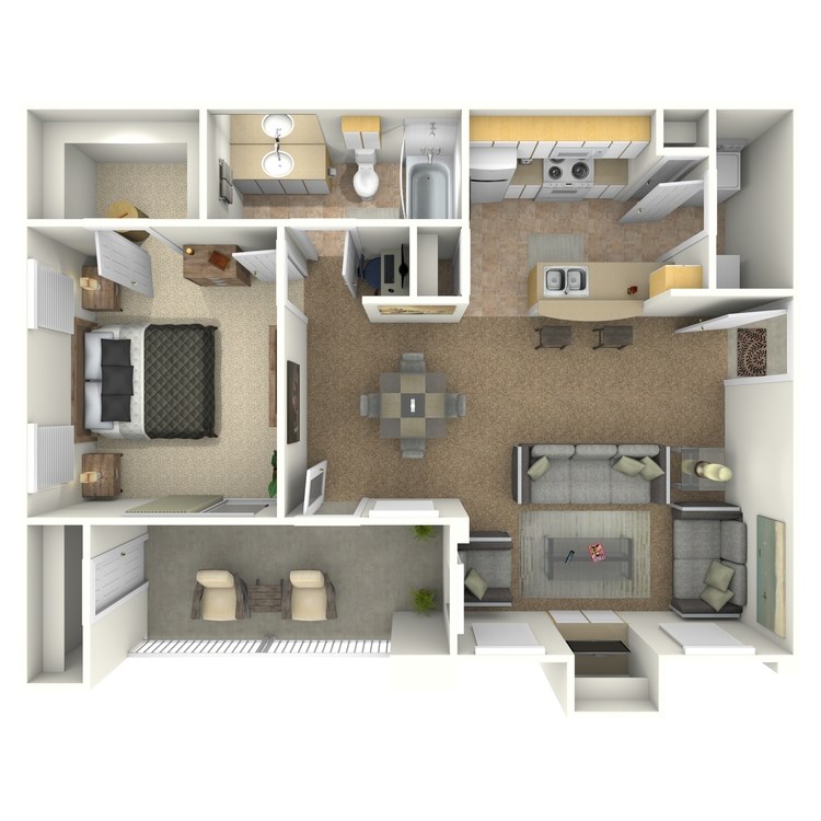 Floor plan image of 1 Bed 1 Bath