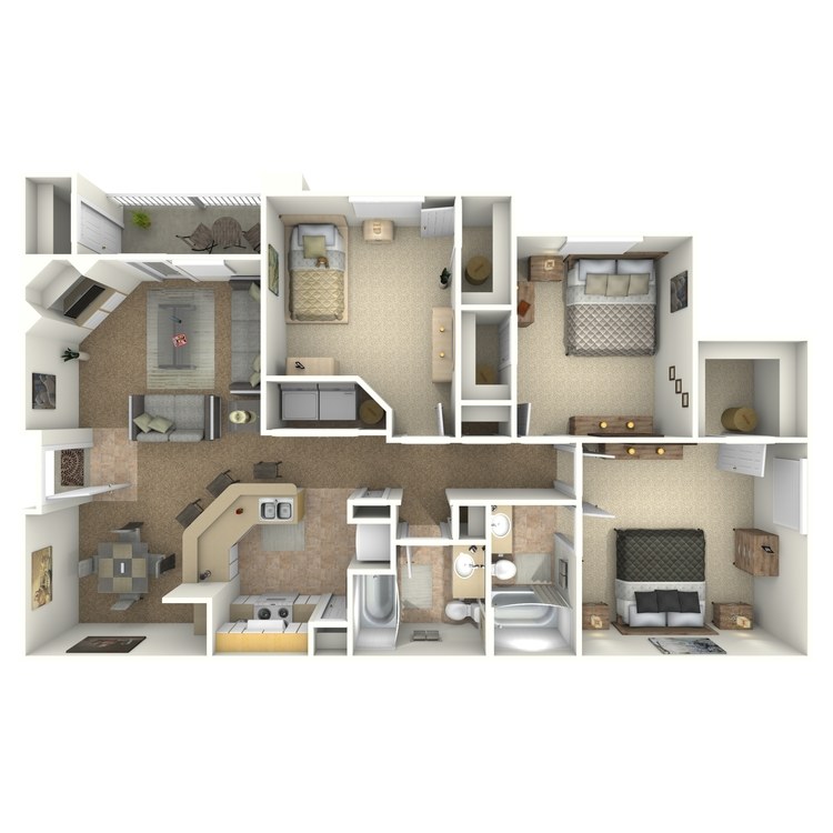 Floor plan image of 3 Bed 2 Bath