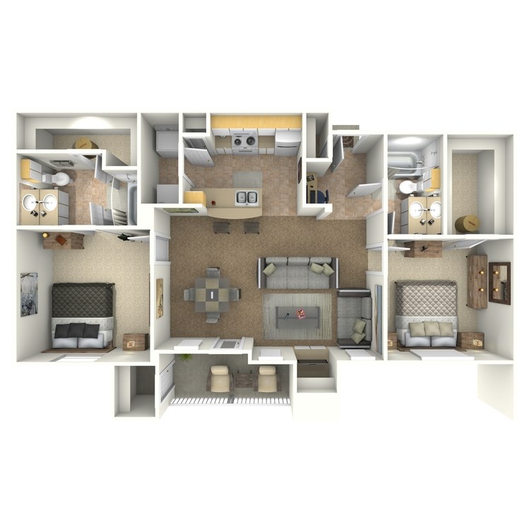 Floor plan image of 2 Bed 2 Bath