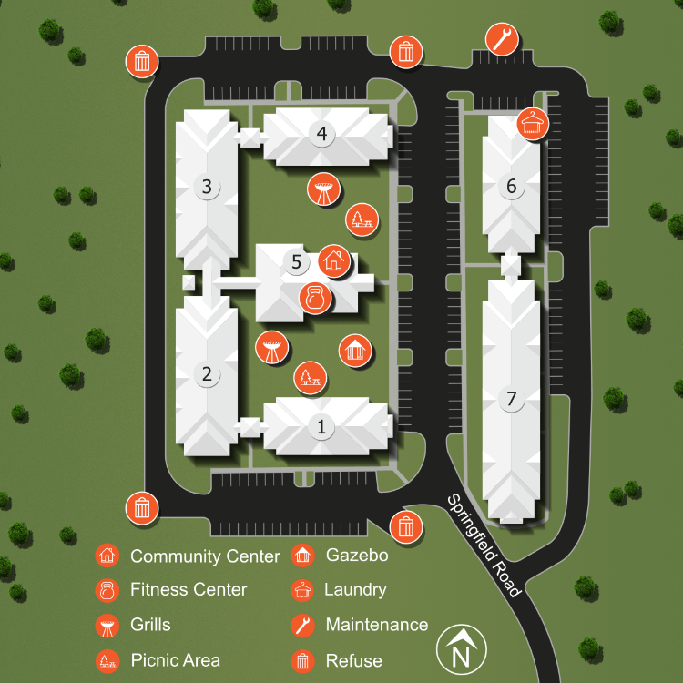 If you have a question regarding the relative location of an apartment home, please give us a call.