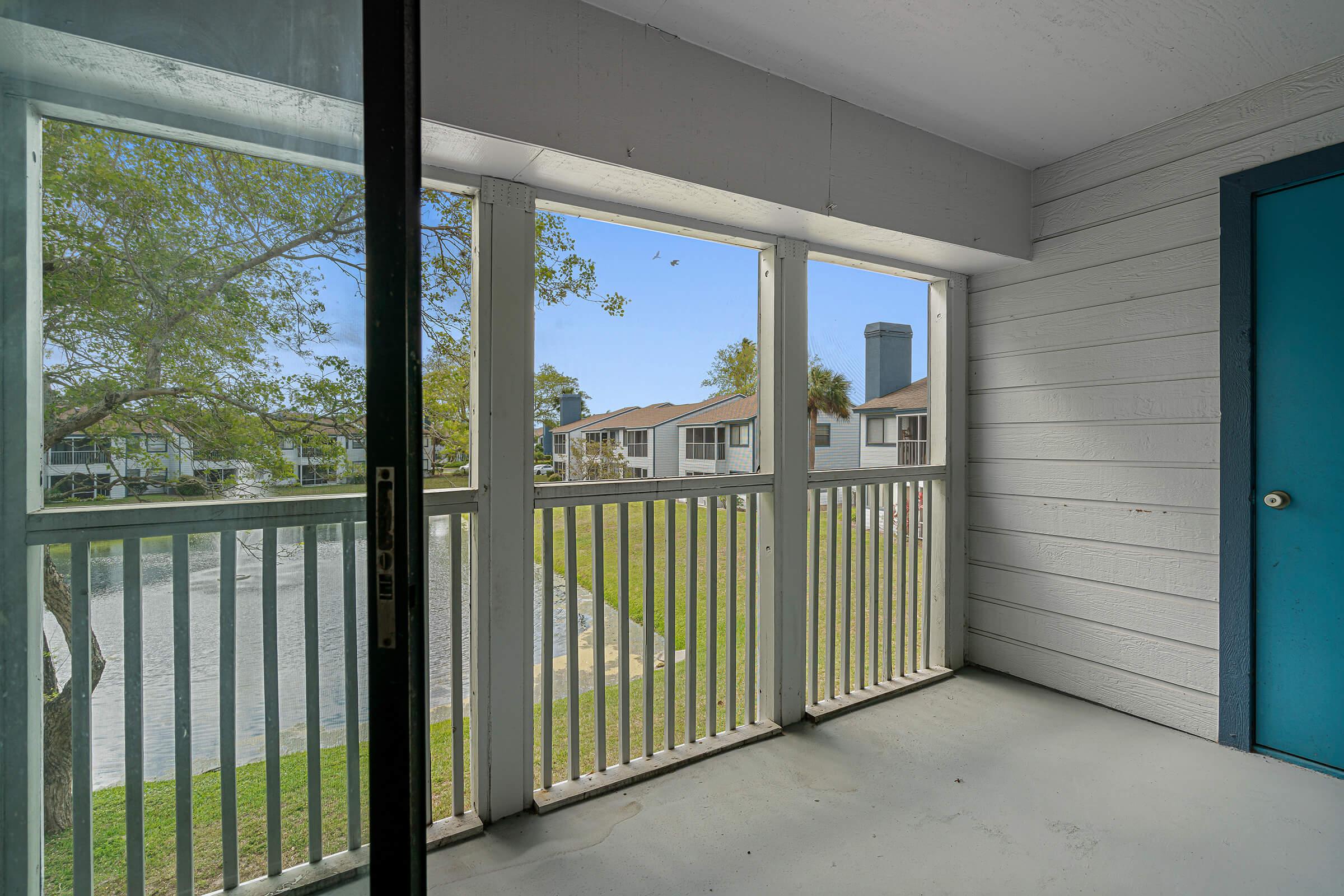 a gate in front of a window