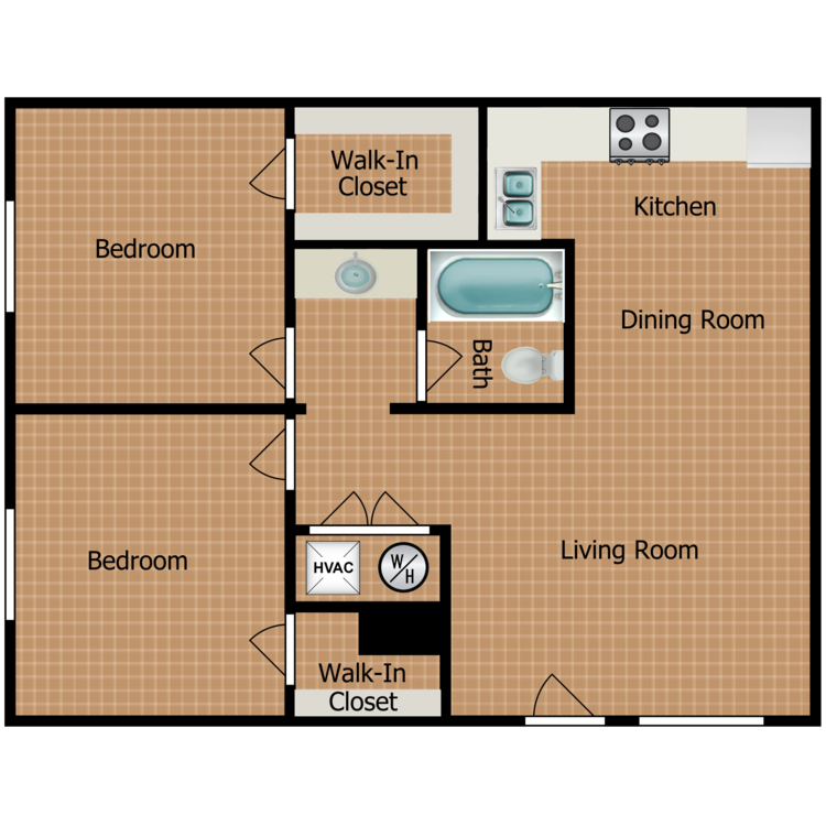 Two Bedroom B floor plan image