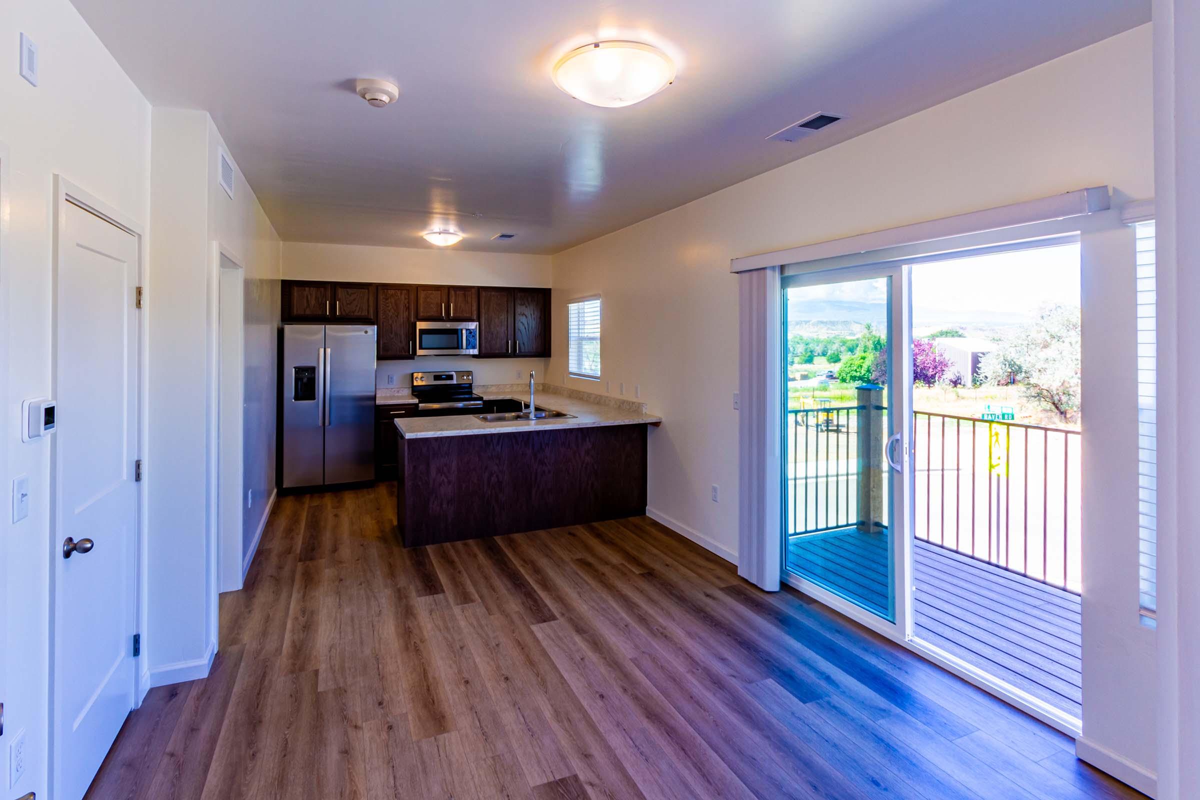 a room with a wood floor