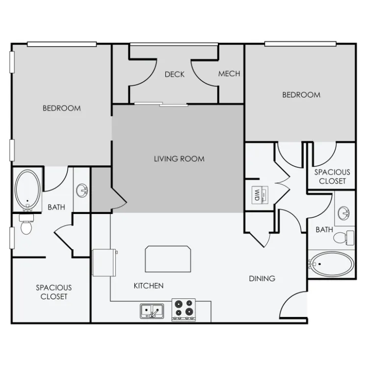 B2 Premium – 2 Bedroom, 2 Bathroom floor plan
