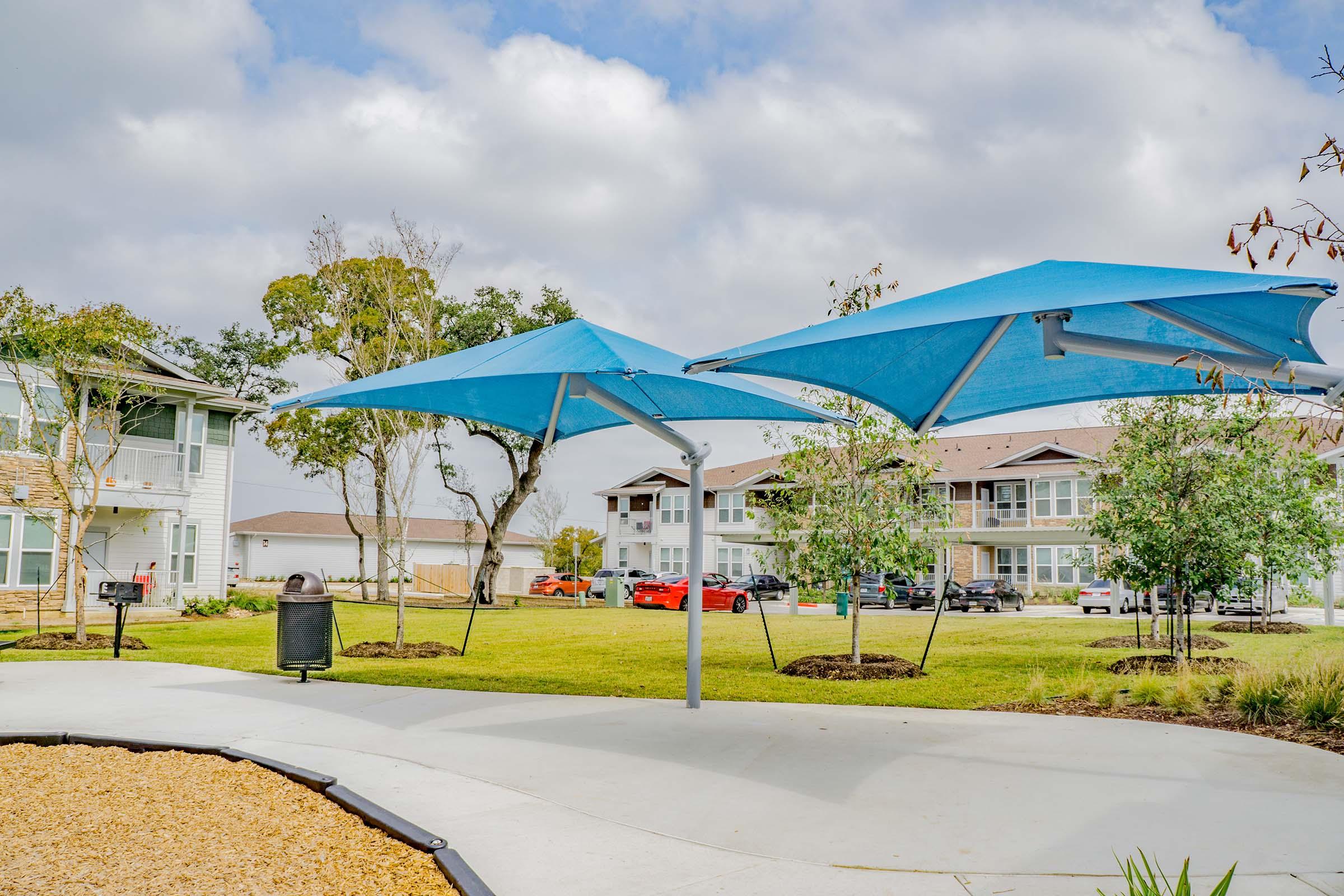 a blue umbrella