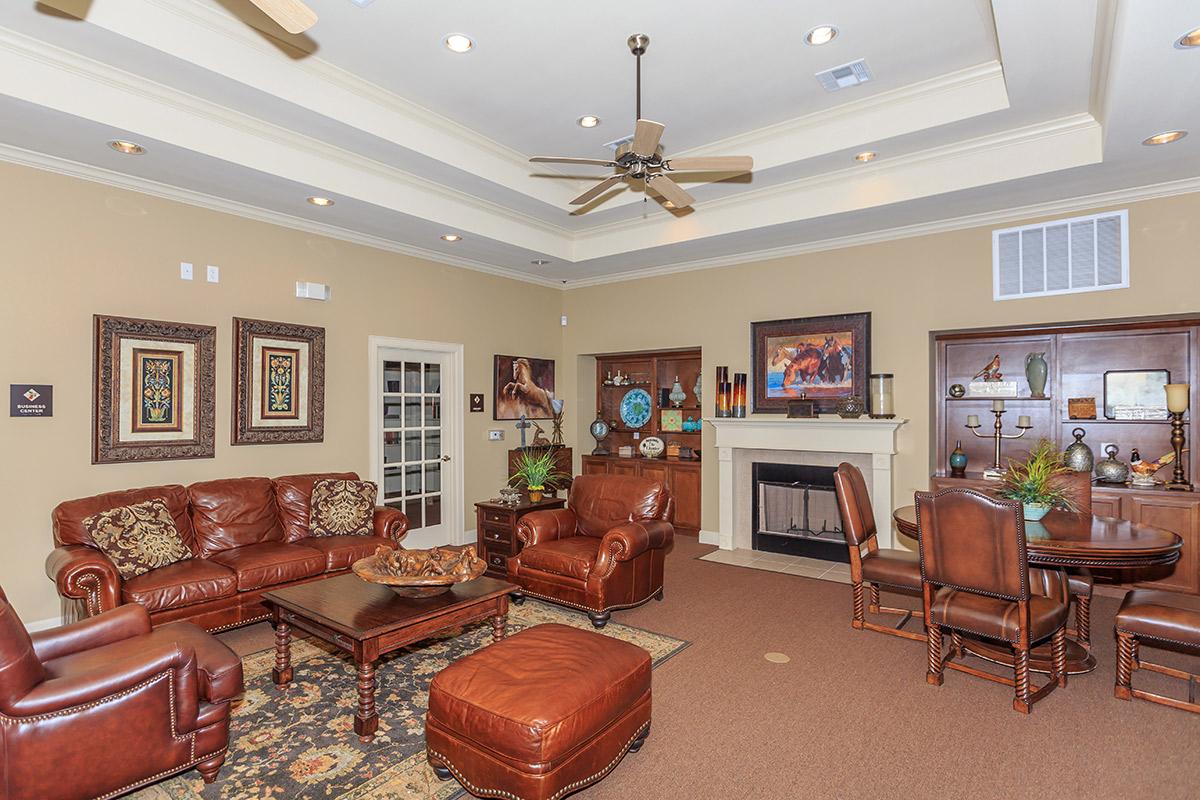 a living room filled with furniture and a fireplace