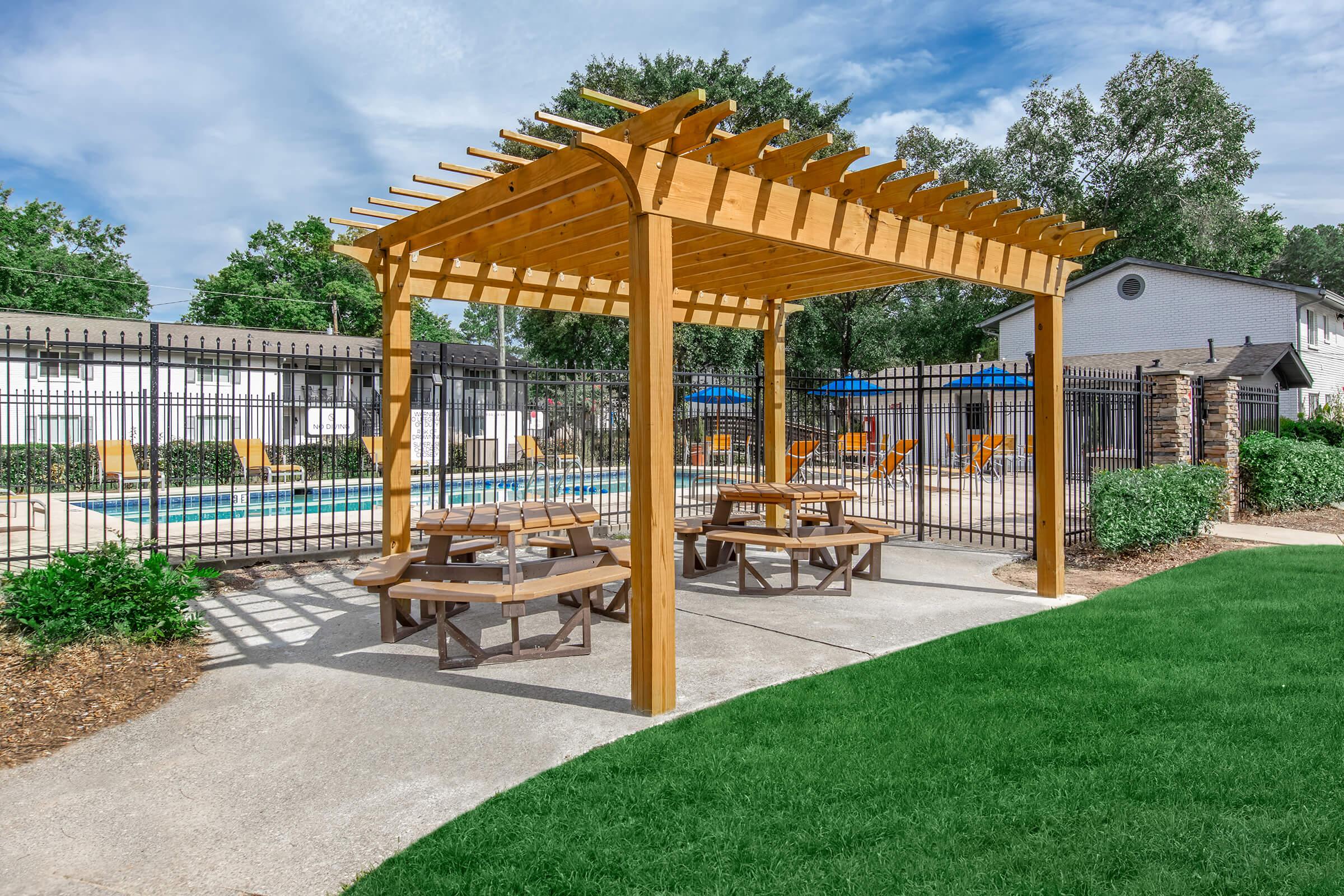 pergola seating area