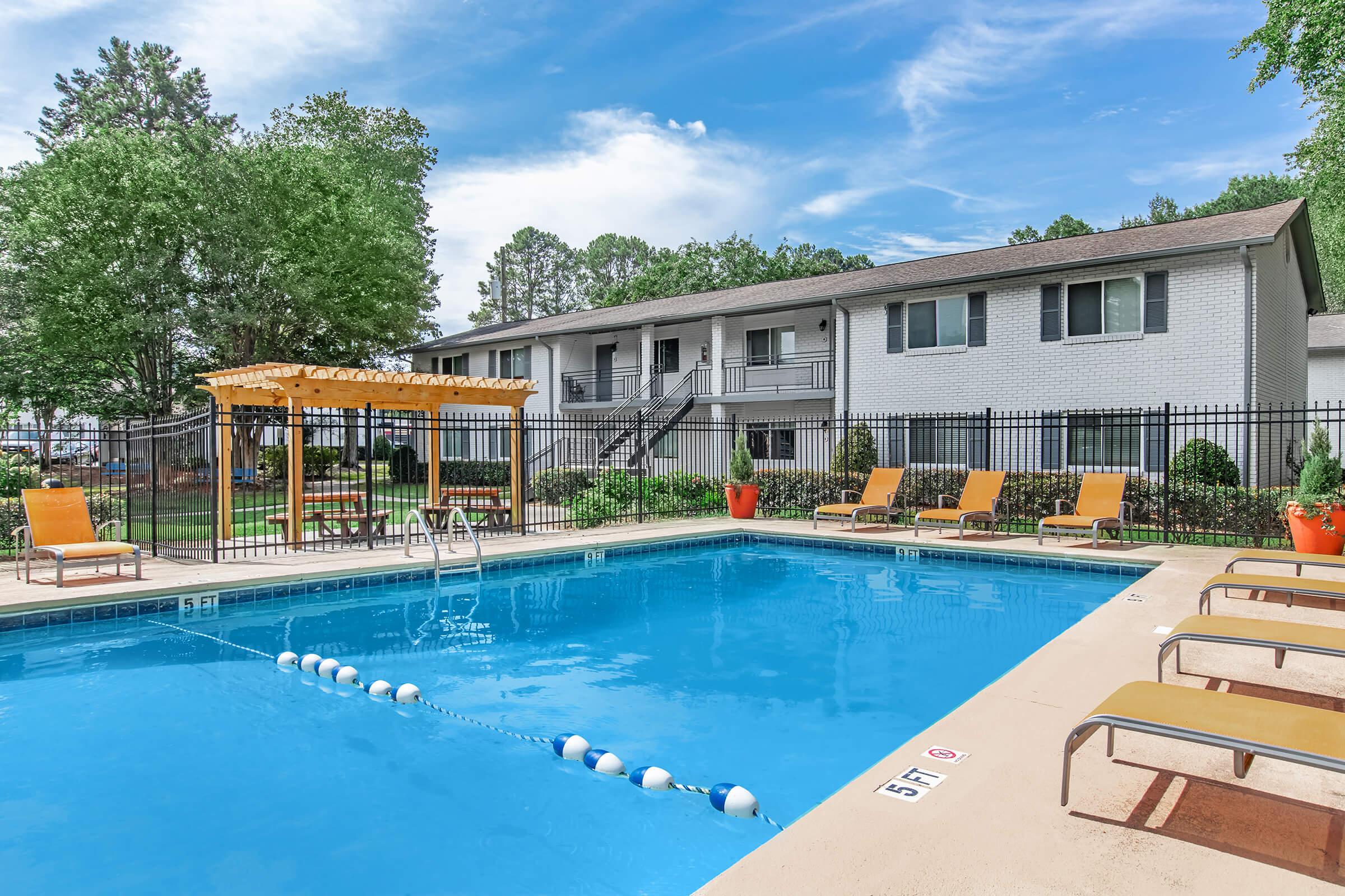 swimming pool with ample seating