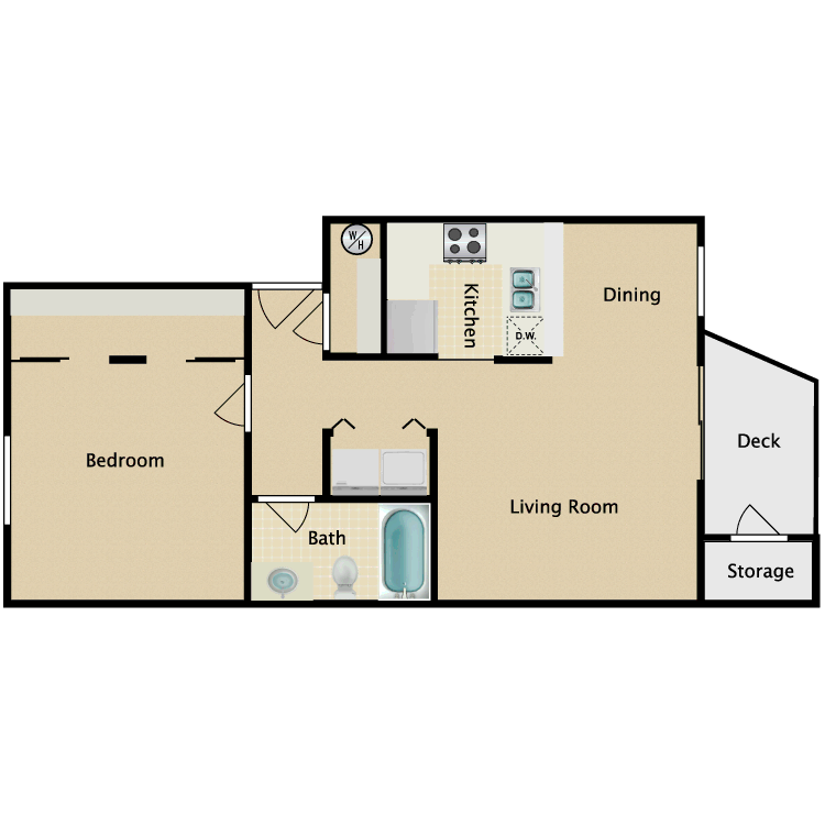 Floor plan image of 1 Bedroom 1 Bathroom