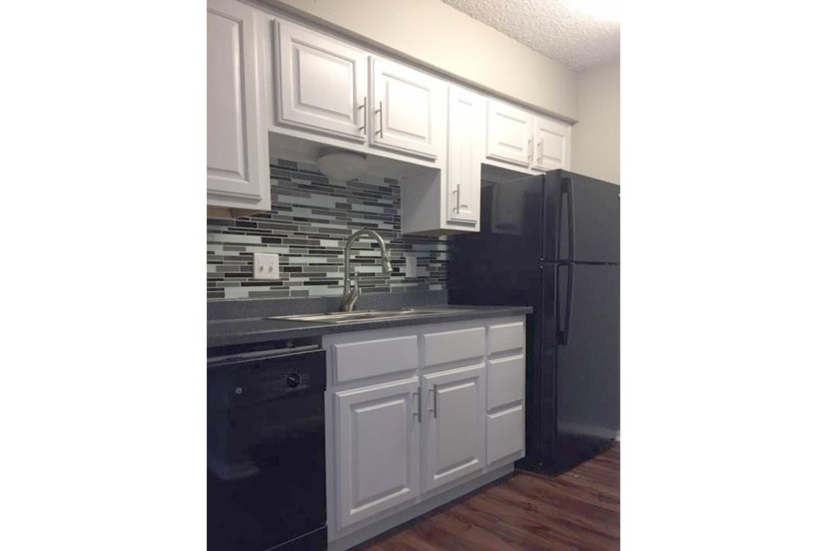 a kitchen with a stove and a refrigerator