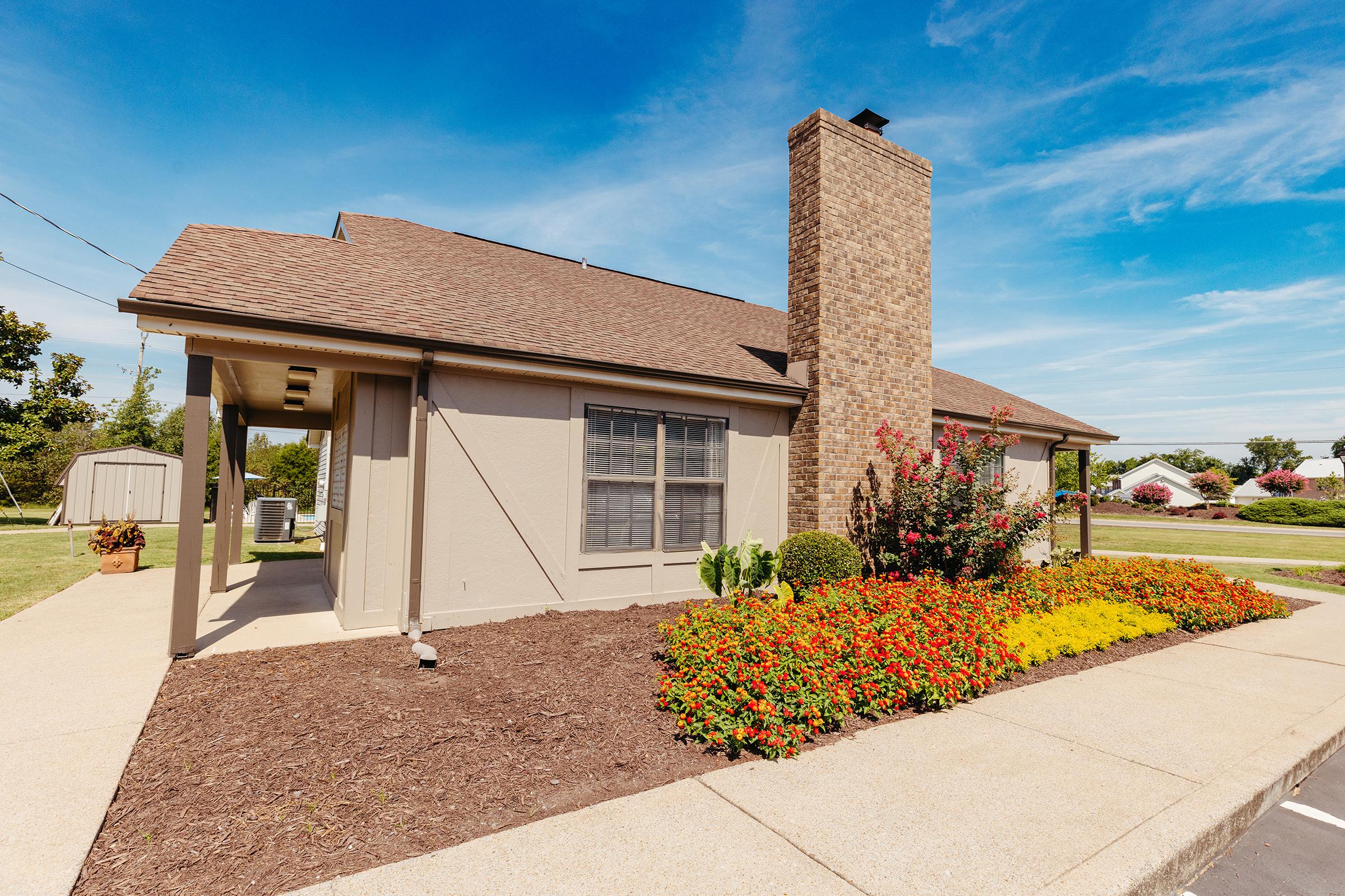 Community room with landscaping