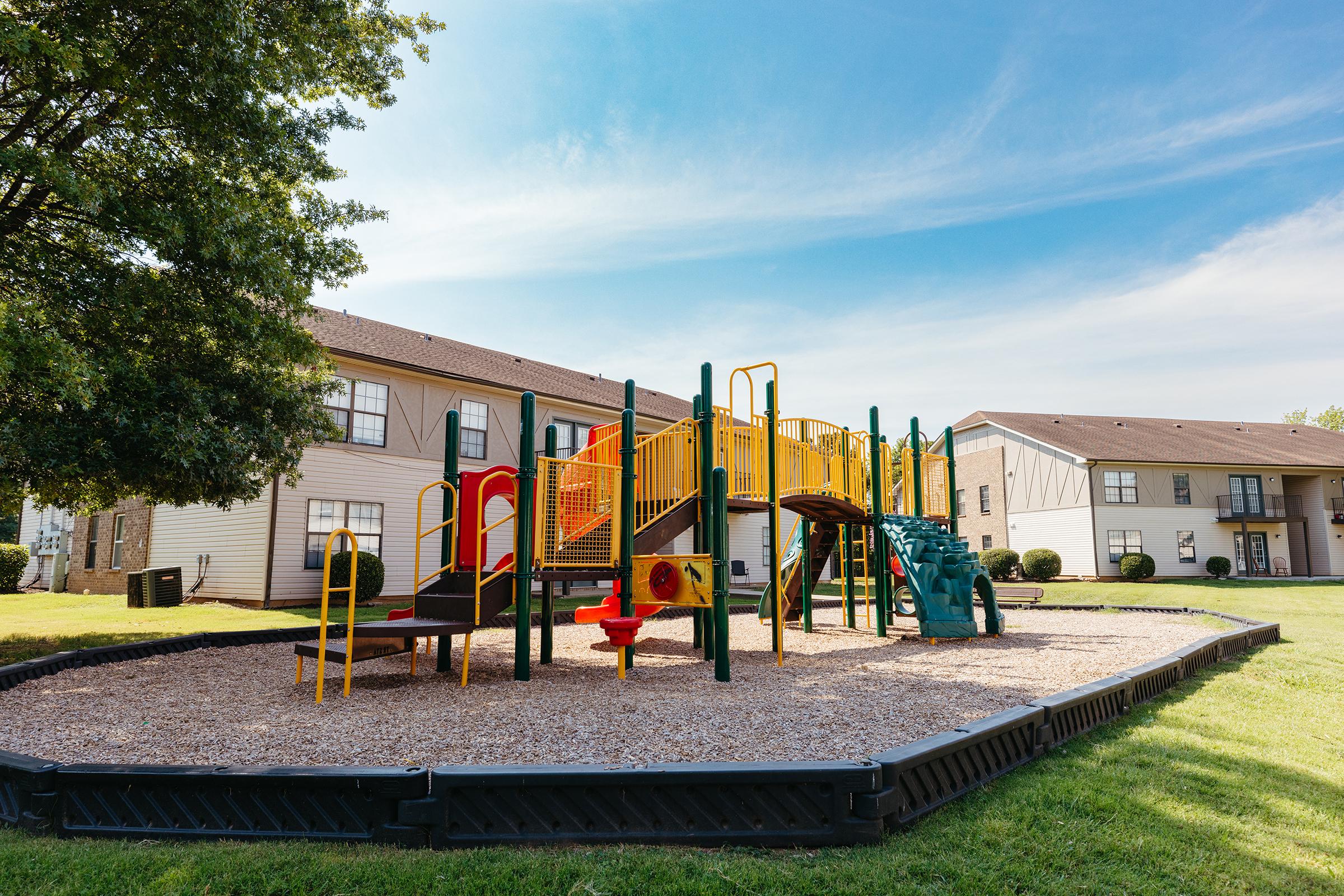 Playground with sand.