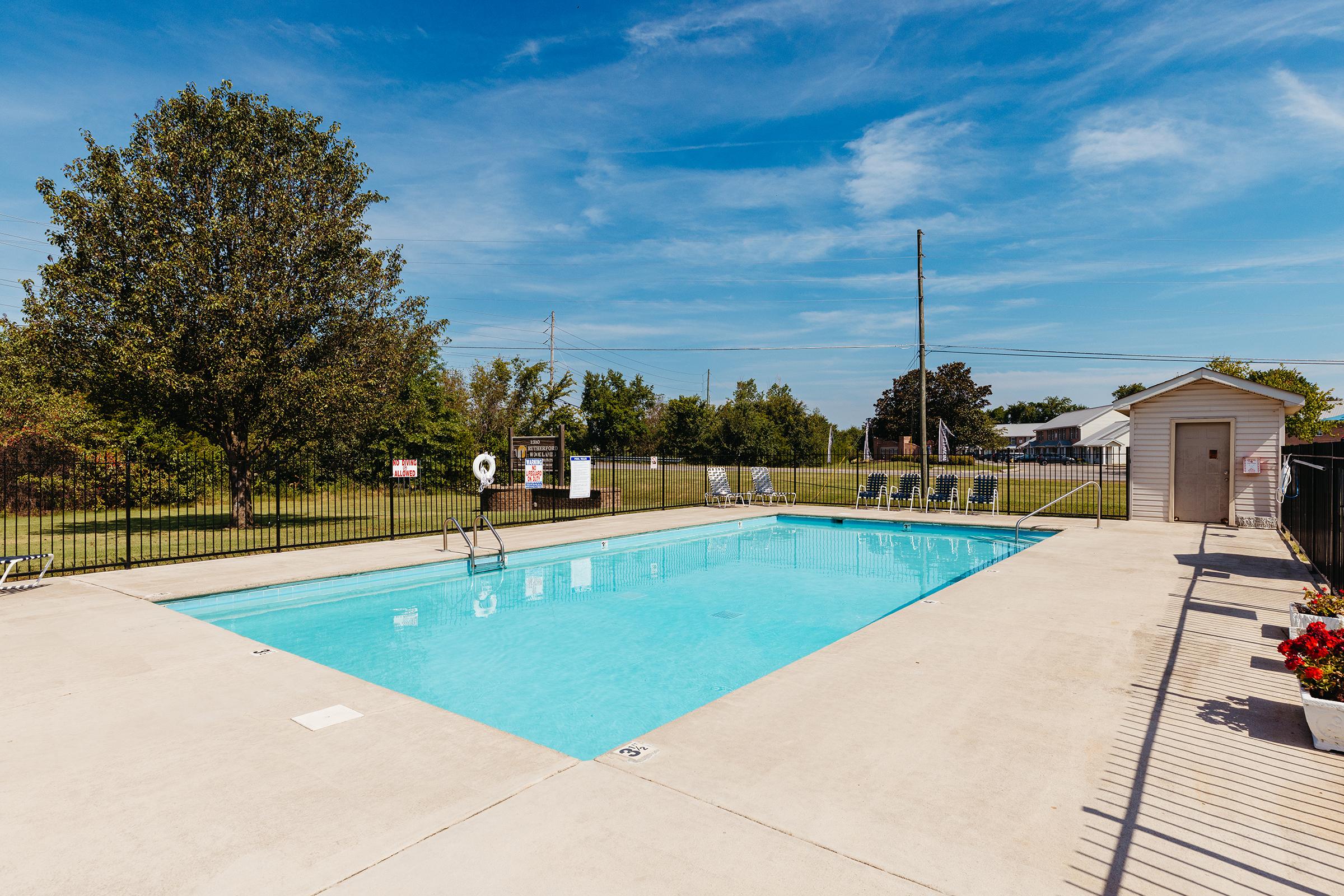 Swimming pool at Rutherford Woodlands in Murfreesboro.