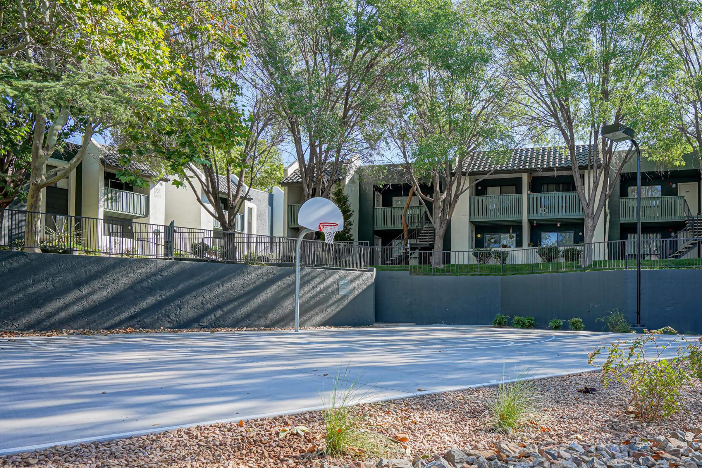 New basketball/sports court at Treehouse Apartments in Albuquerque, New Mexico