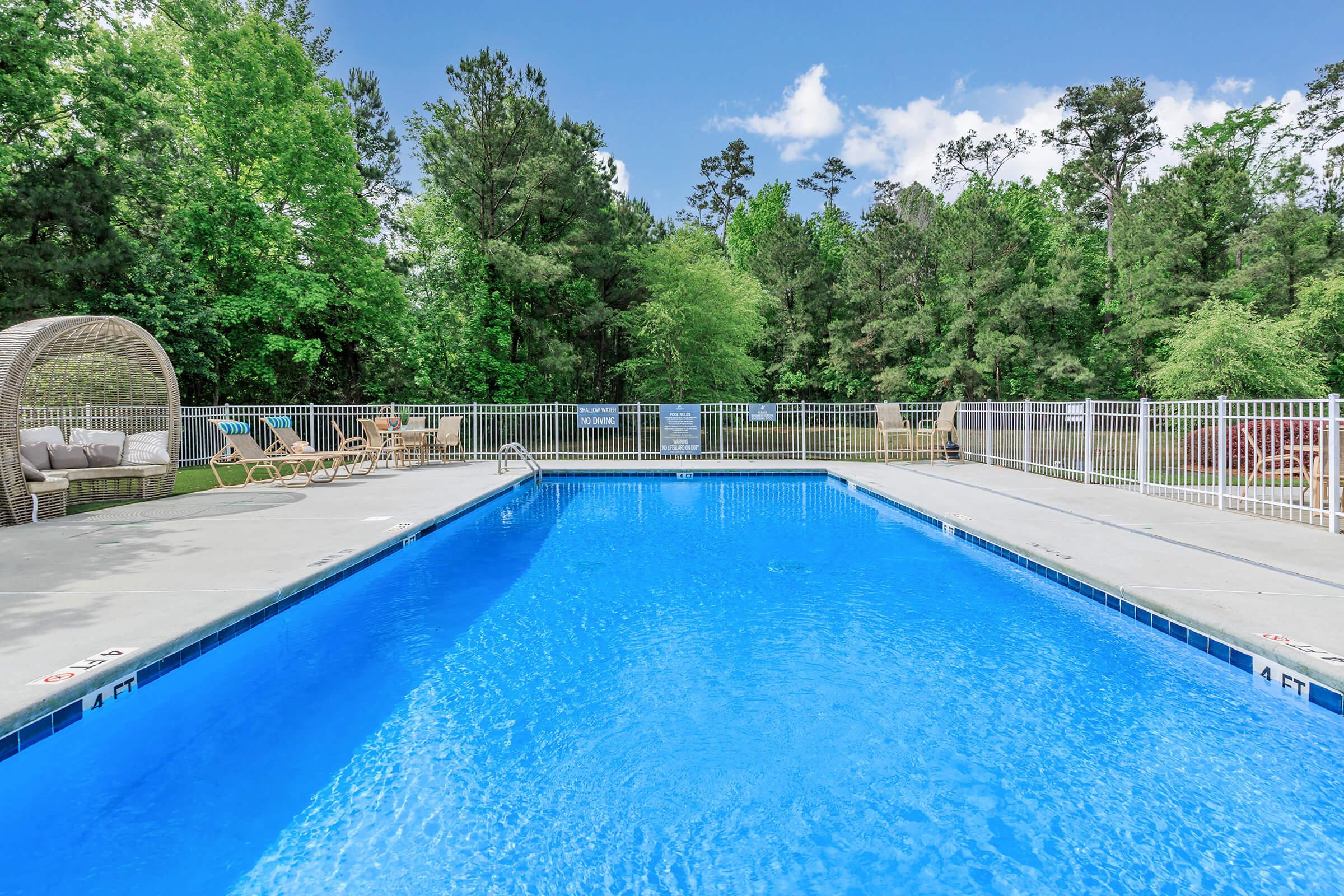 a blue pool of water