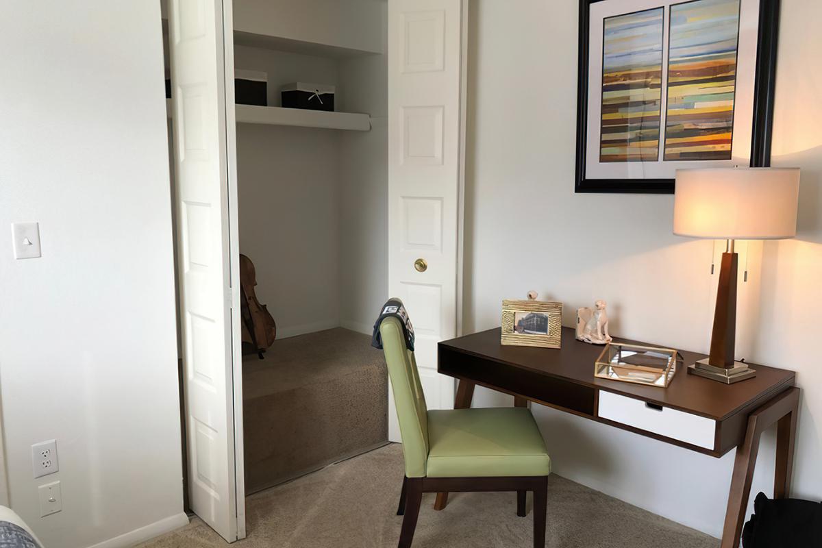 a room with a couch and a table