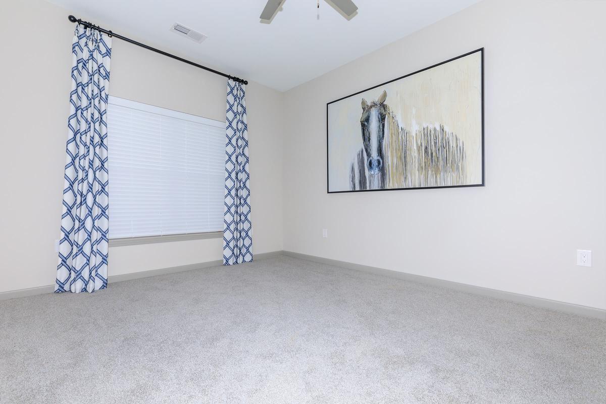 Bedroom Window and Picture Hanging on Wall