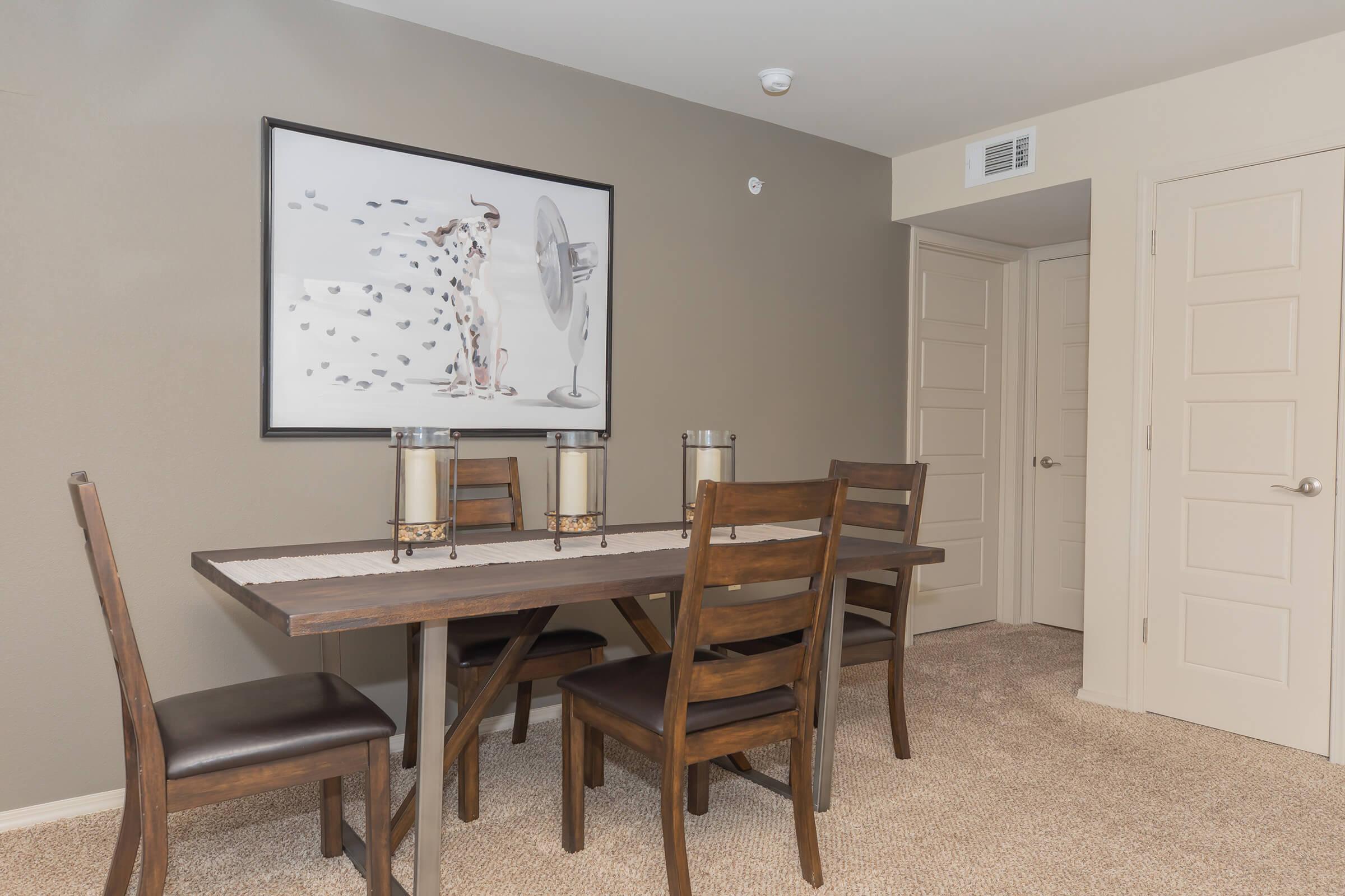 a desk with a chair in a room