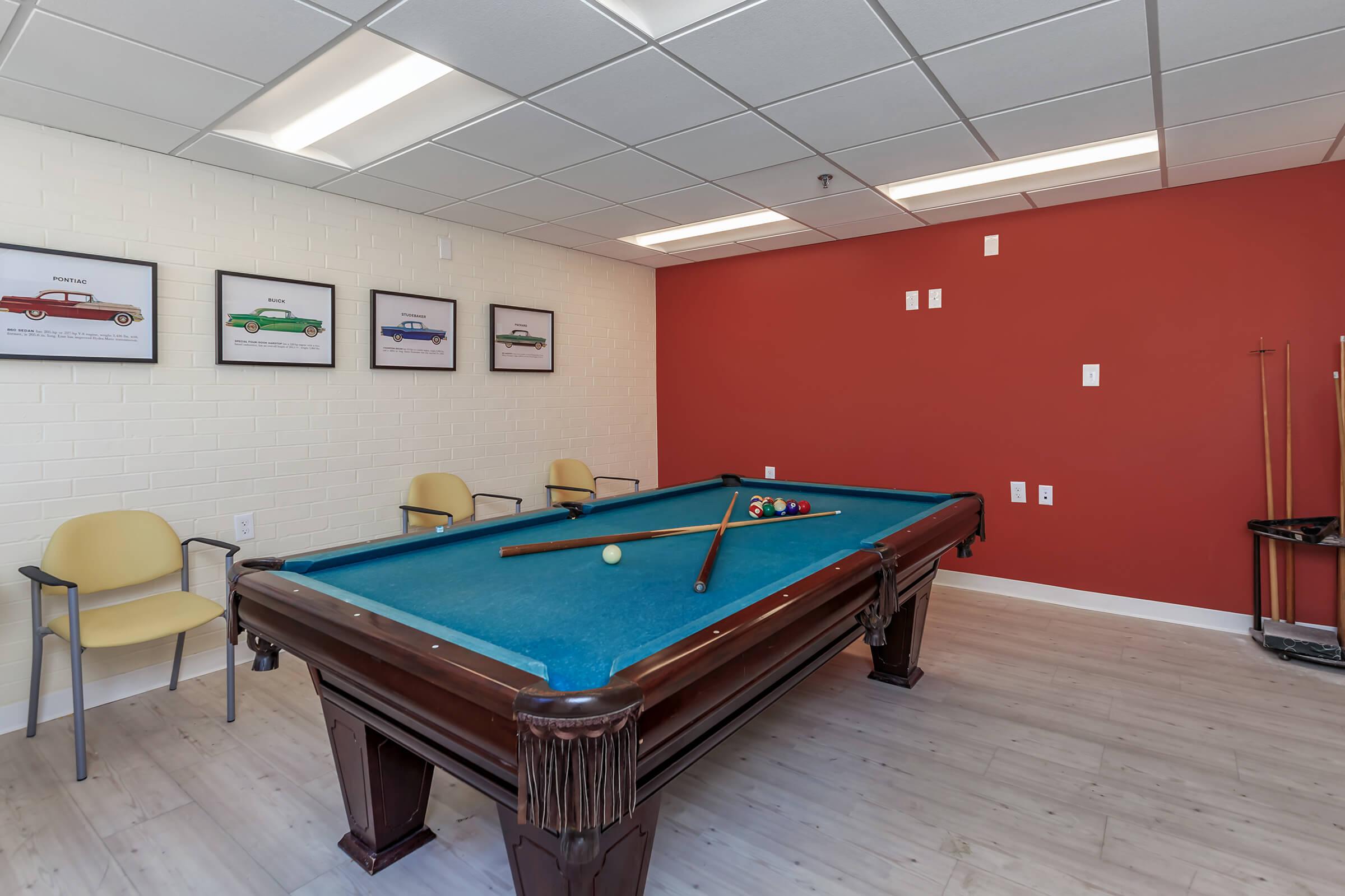 Linwood Square community room with a pool table