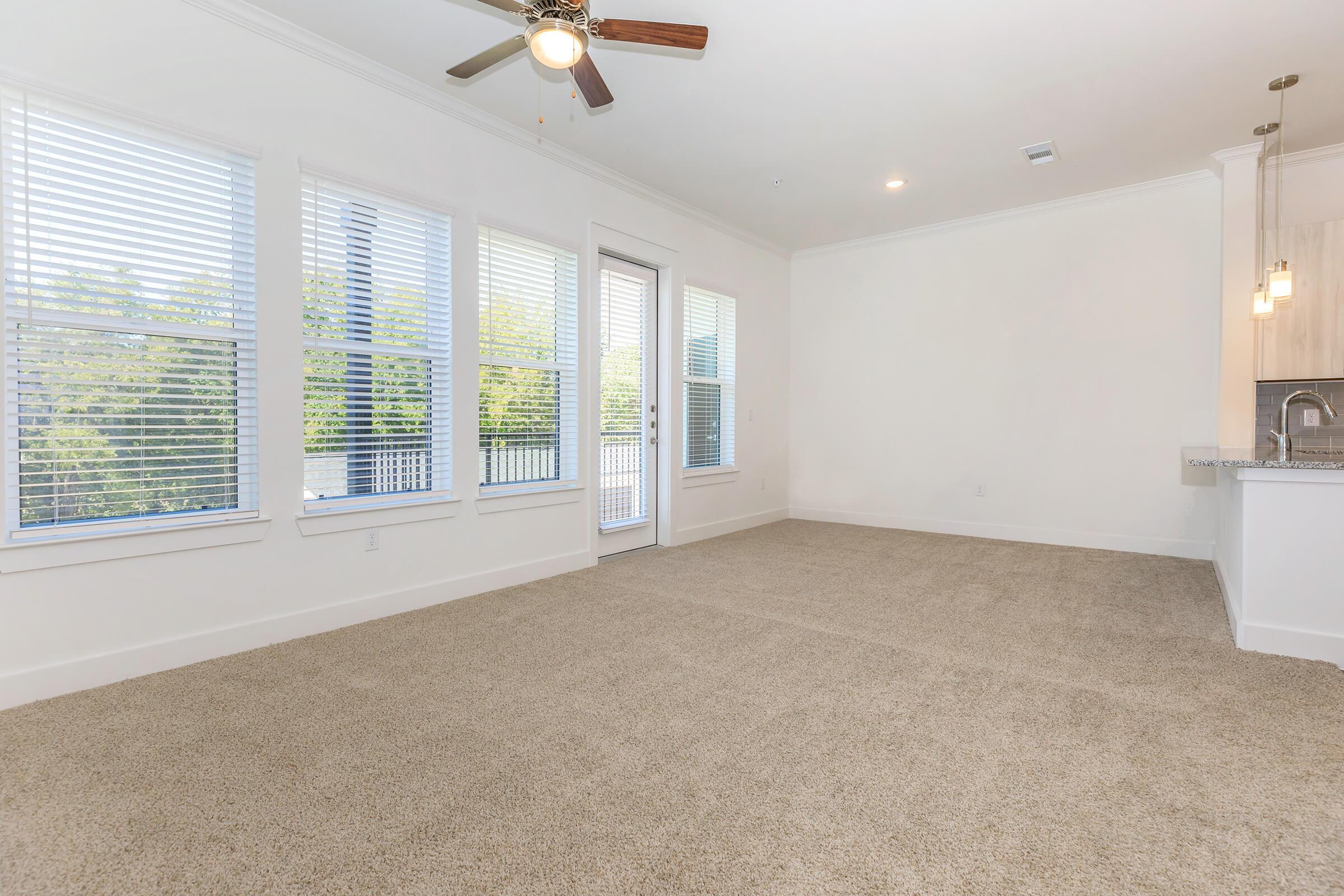 a living room with a large window