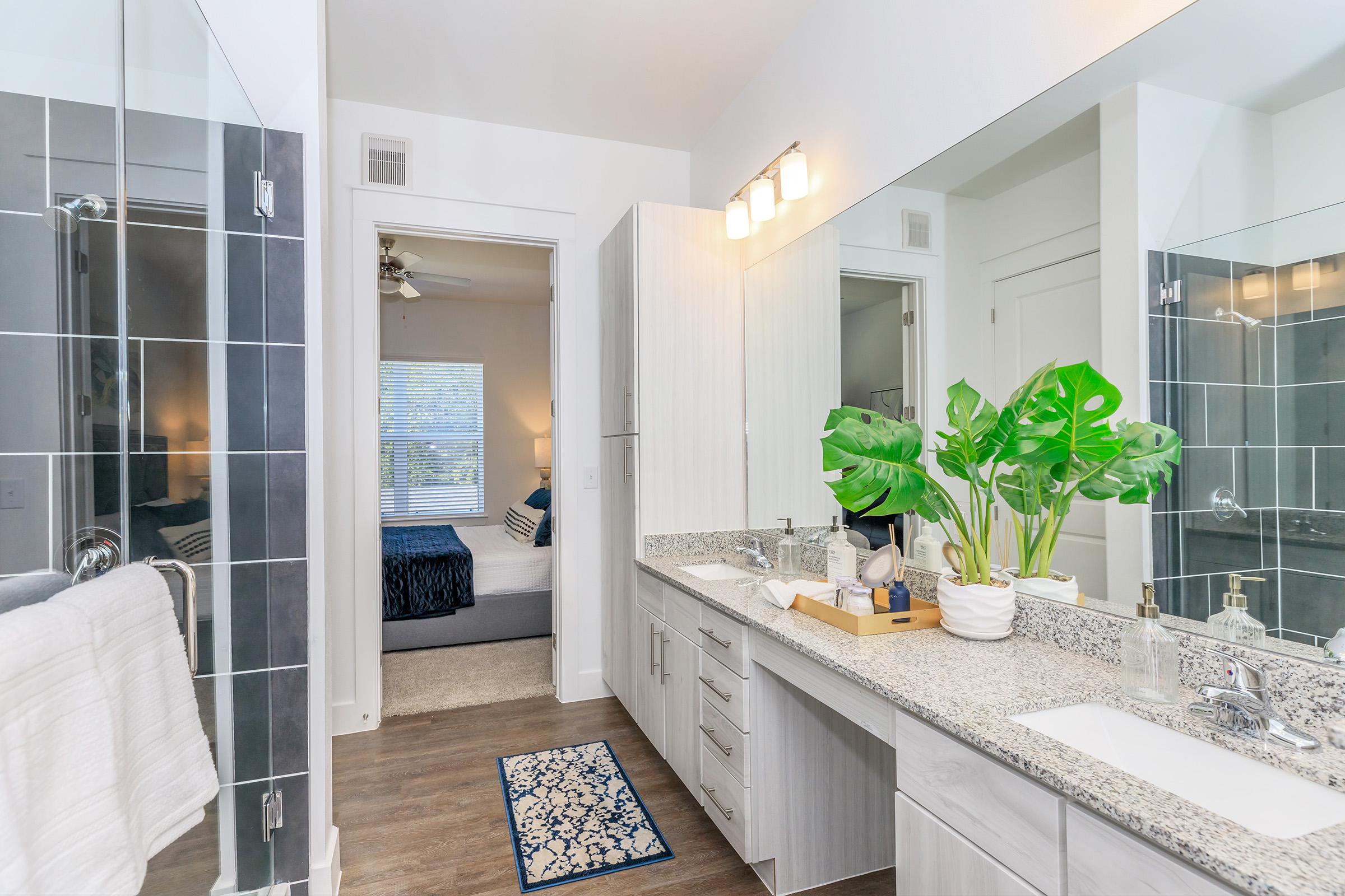 a room with a sink and a window