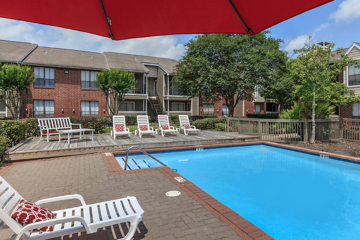 a house with a pool of water