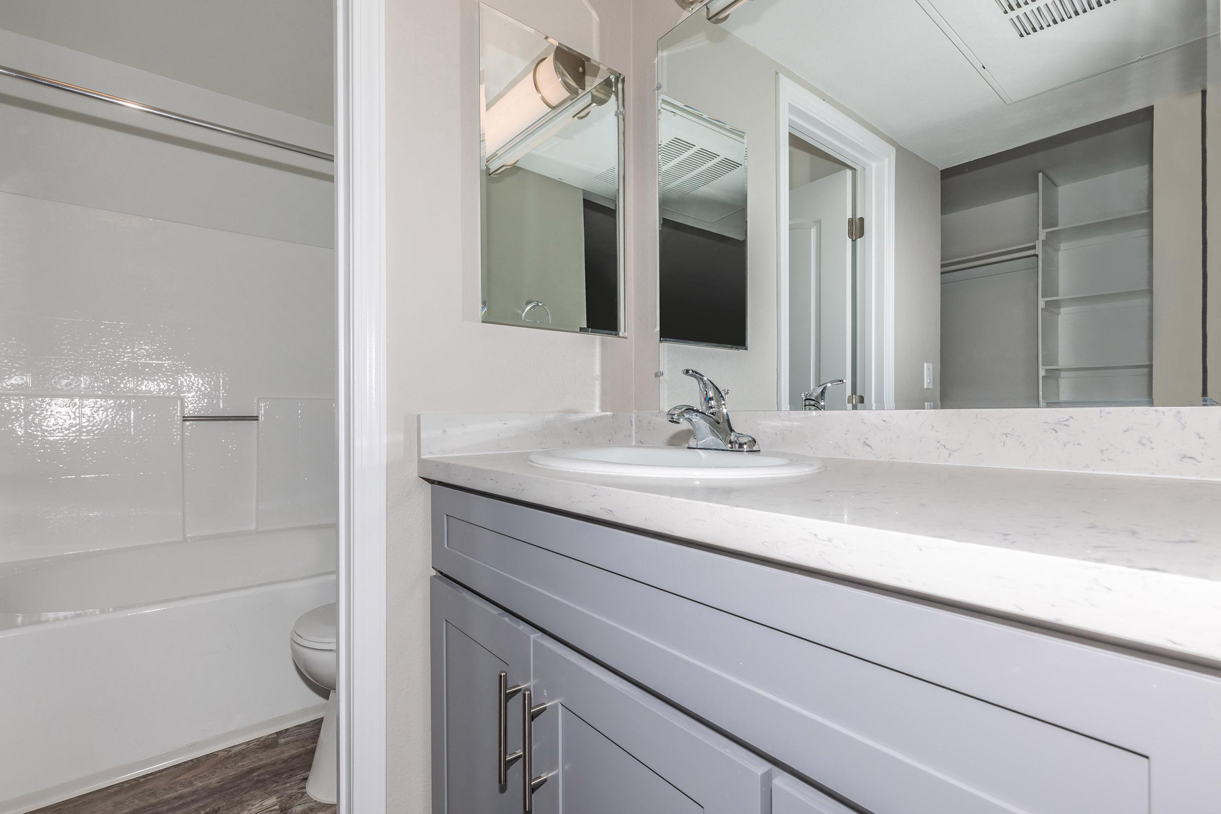 Bathroom at Enclave at Town Square Apartments in Chino, CA