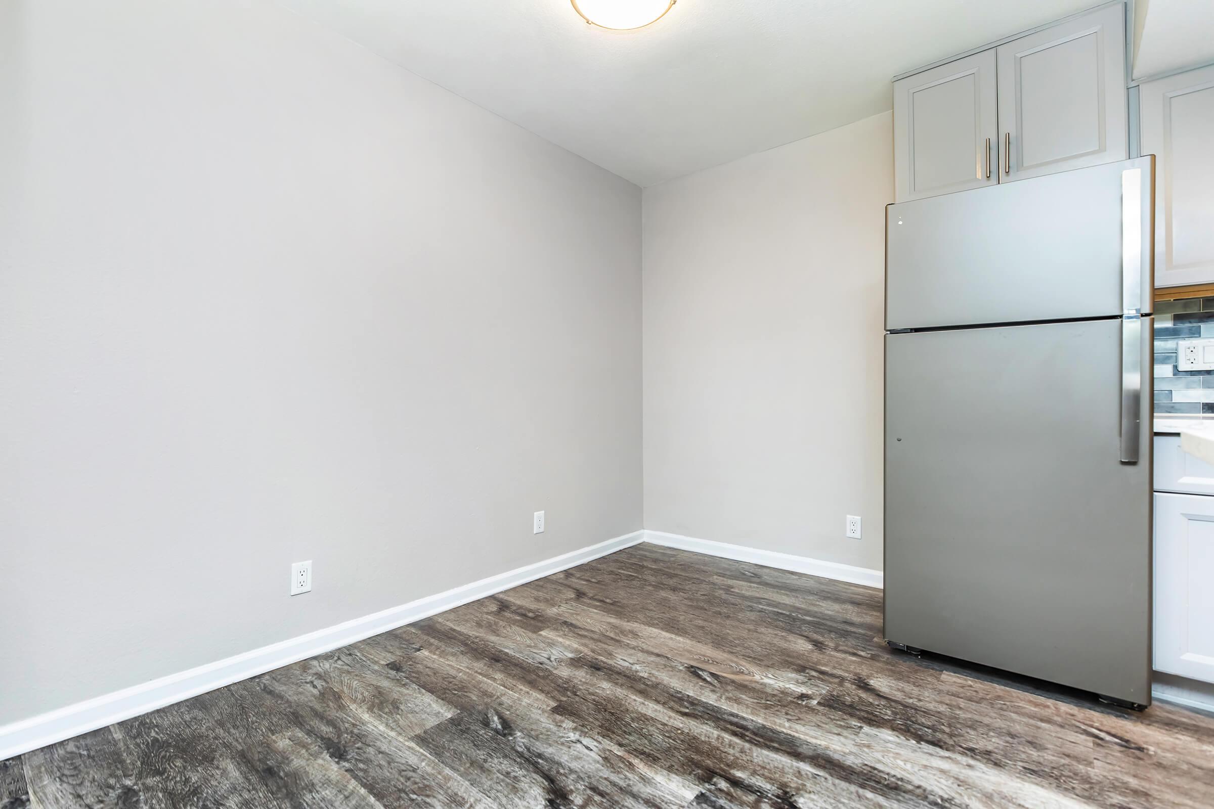 a refrigerator in a kitchen