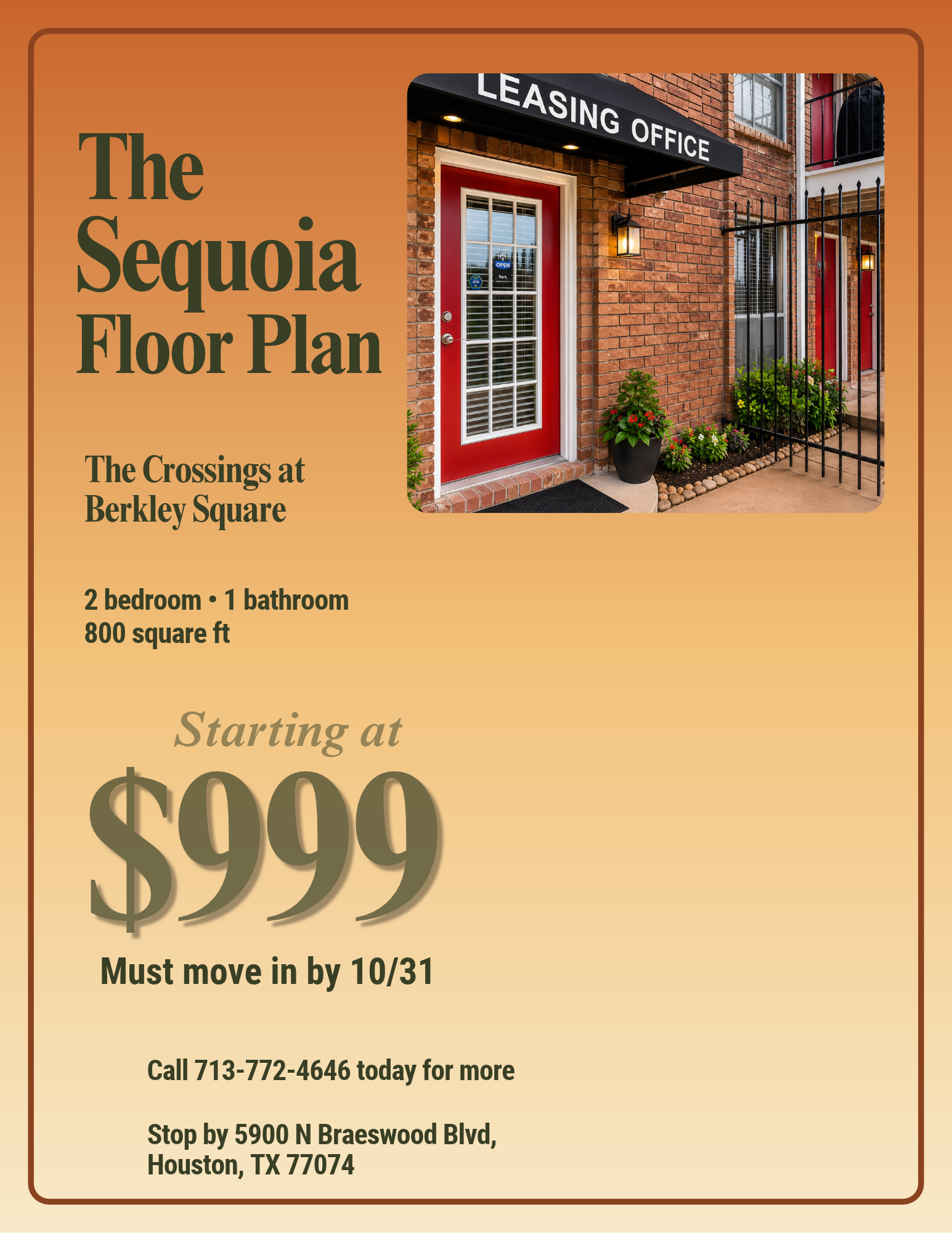 Flyer explaining September specials