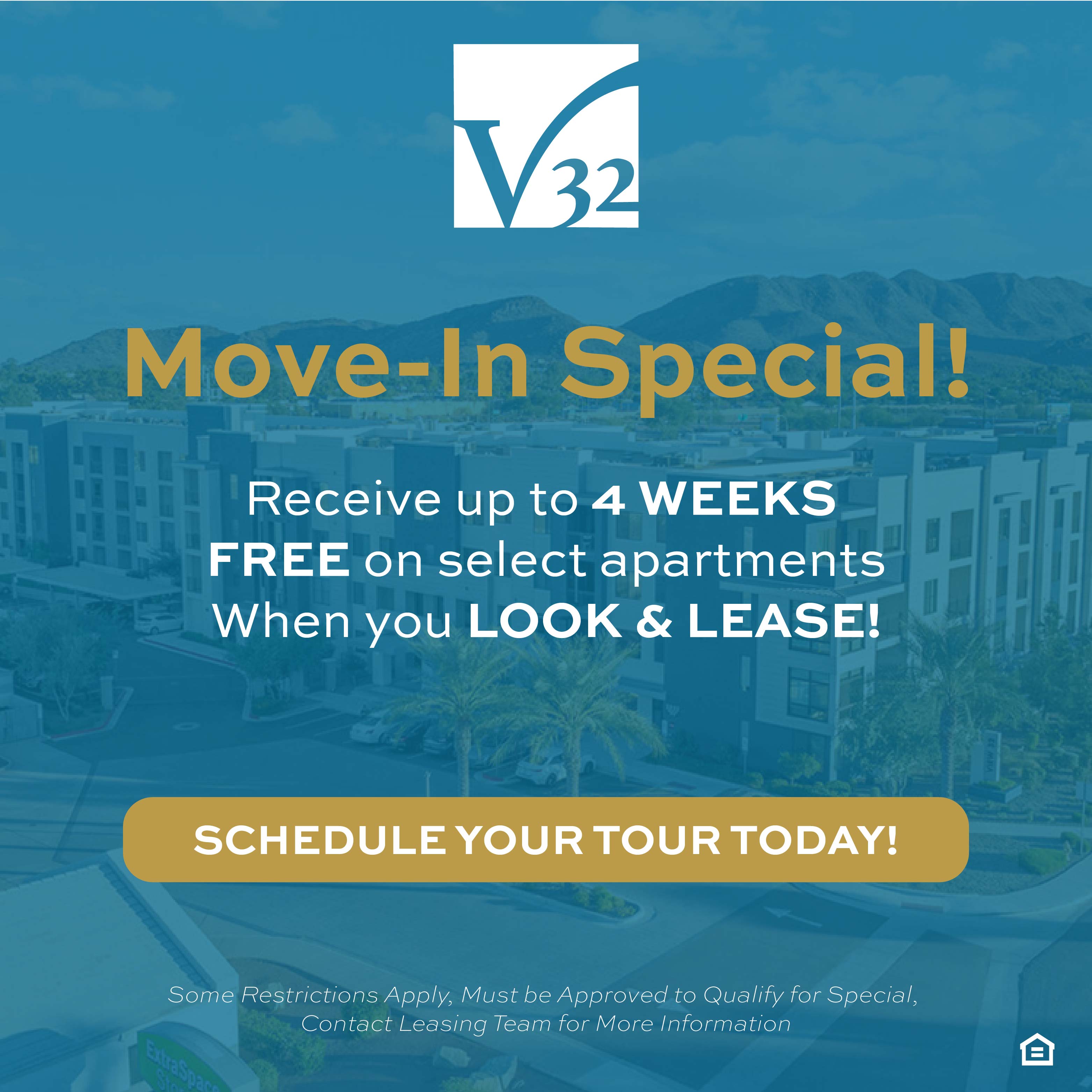 Move-In Special! Receive up to 4 weeks free on select apartments when you look & lease! Schedule Your Tour Today! Some restrictions apply, must be approved to qualify for special, contact leasing team for more information.