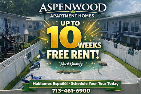 aspenwood apartments spring branch 10 weeks free rent.  3,000 savings