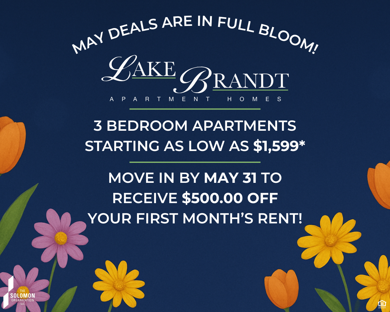 Lake Brandt Apartments - Deal on 3 Bedroom Apartments May 2025